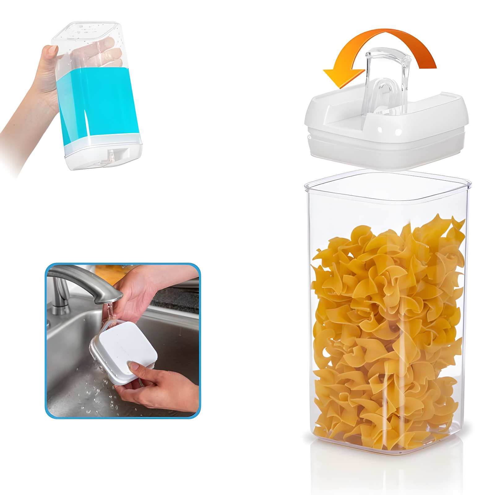 Cheer Collection Airtight Food Storage Containers, Set of 7 (White)