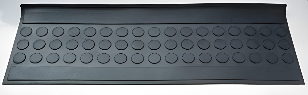 Ottomanson Waterproof, Low Profile Non-Slip Indoor/Outdoor Black Rubber Stair Treads, 10 in. x 25.5 in. & Reviews | Wayfair