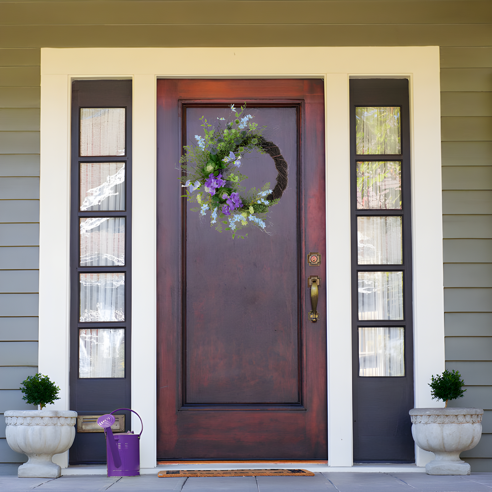 Faux Thistle Polyester 24'' Wreath