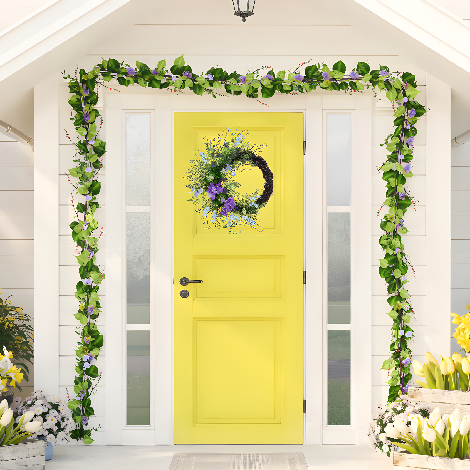 Faux Thistle Polyester 24'' Wreath