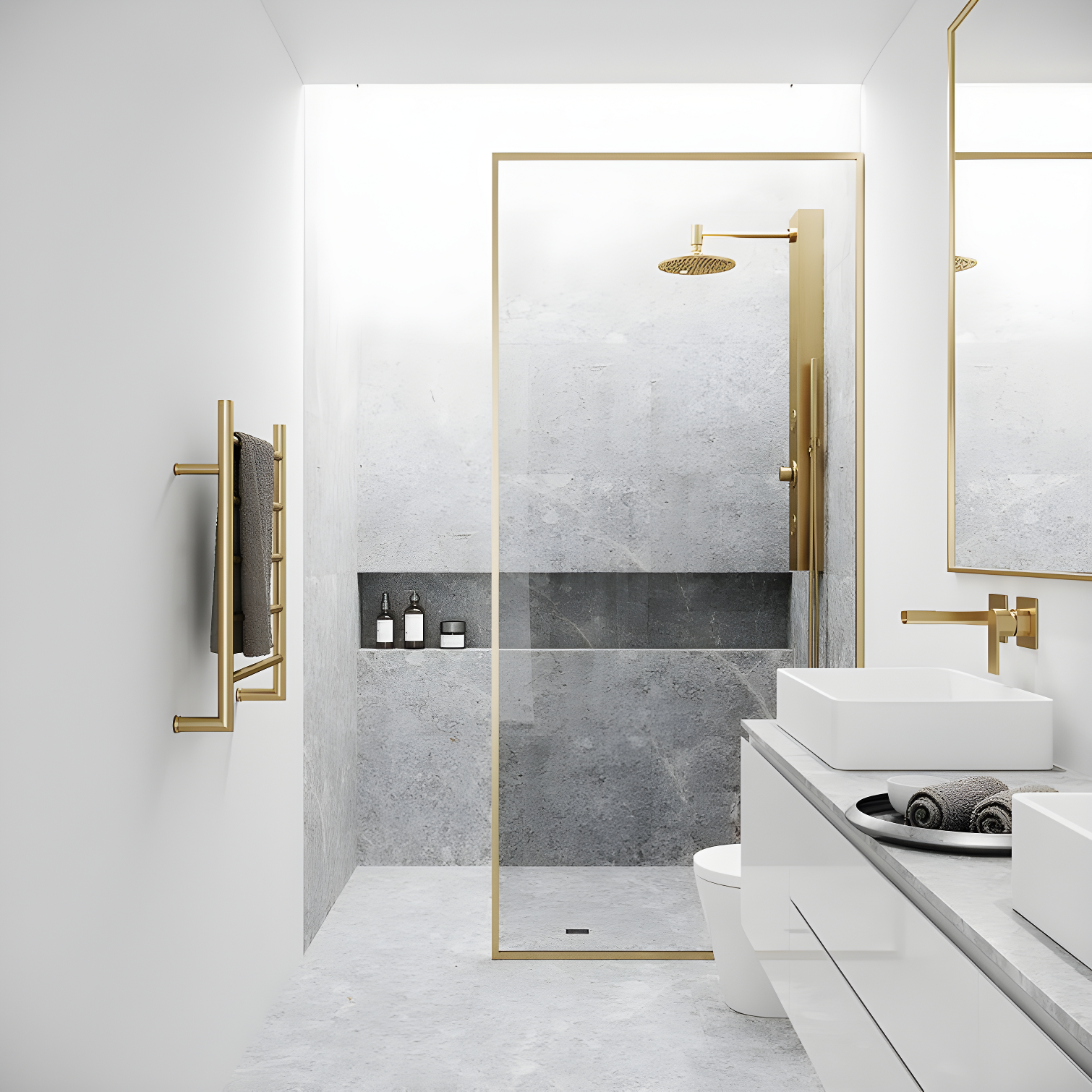 Meridian 34" W x 74" H Fixed Framed Shower Screen with 3/8" Glass