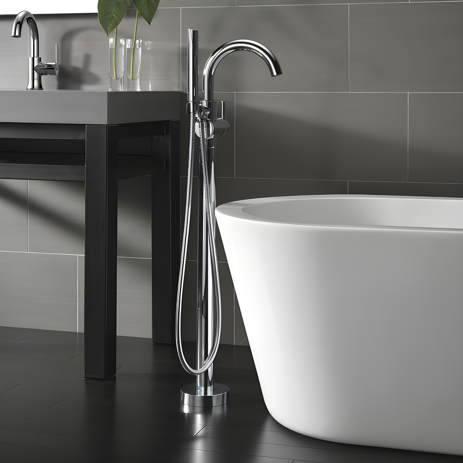 Trinsic Single Handle Floor Mounted Freestanding Tub Filler