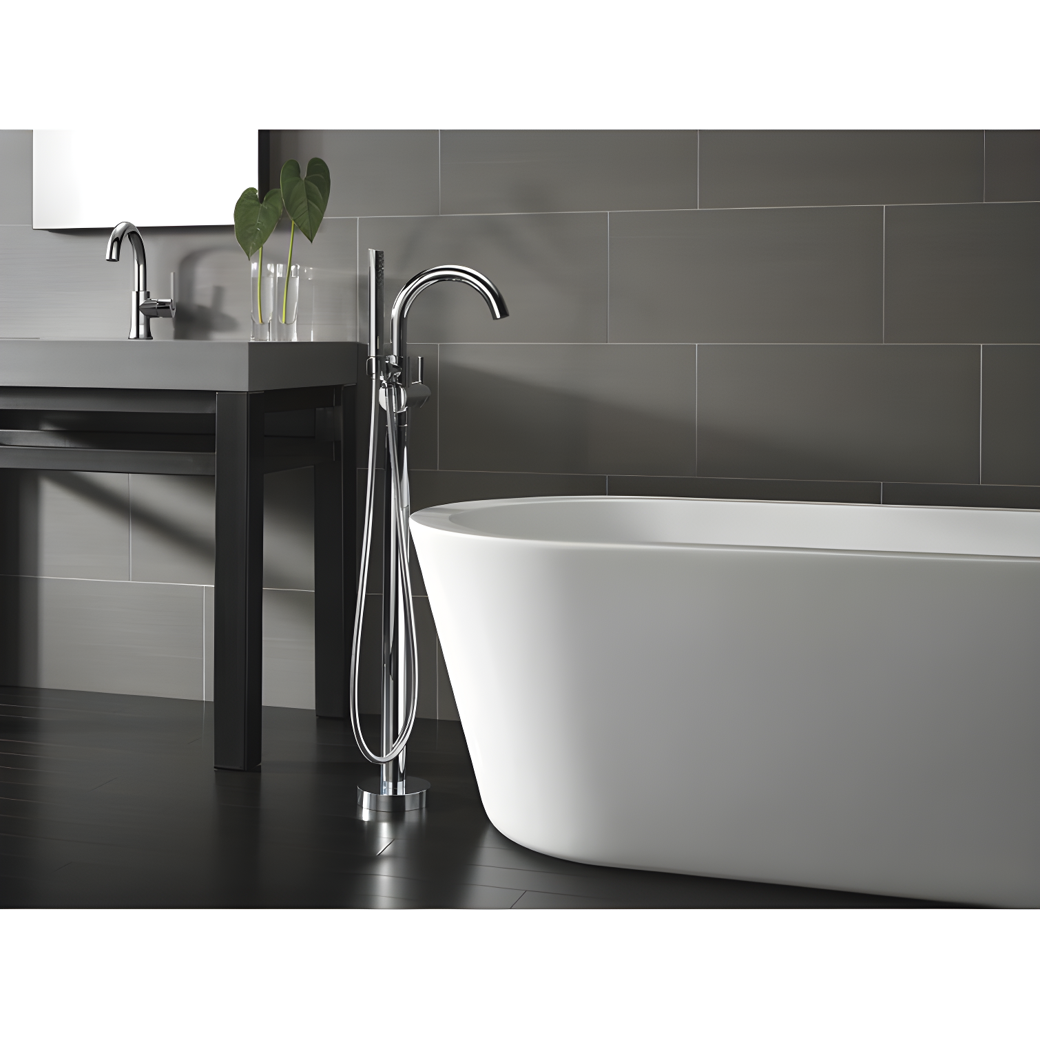 Trinsic Single Handle Floor Mounted Freestanding Tub Filler