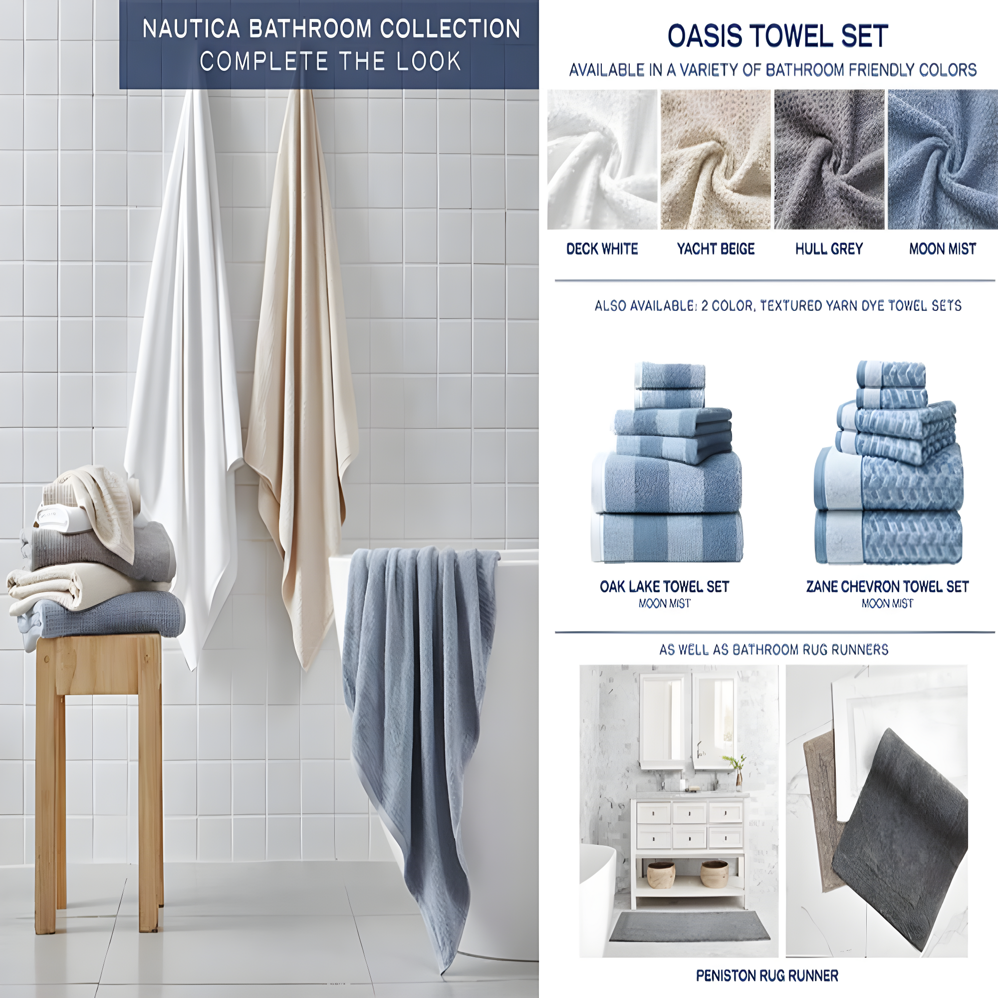Nautica Oasis 8 Piece 100% Cotton Towel Set