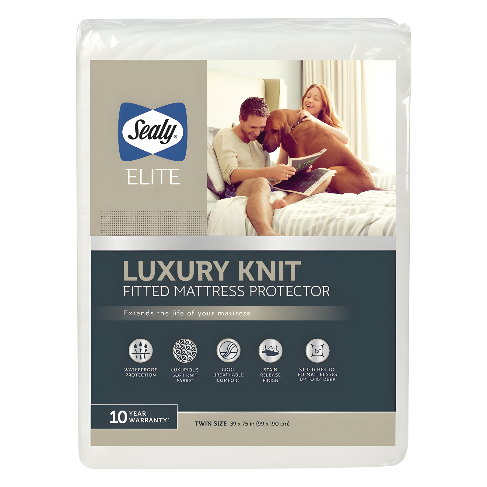 Sealy Luxury Knit Hypoallergenic Waterproof Mattress Cover