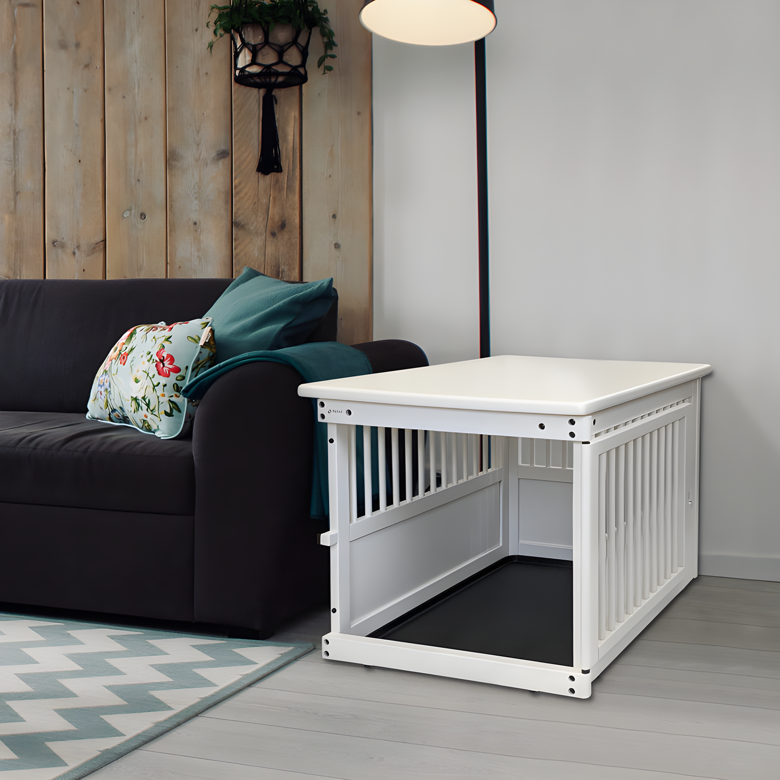 Richell Wooden End Table Pet Crate
