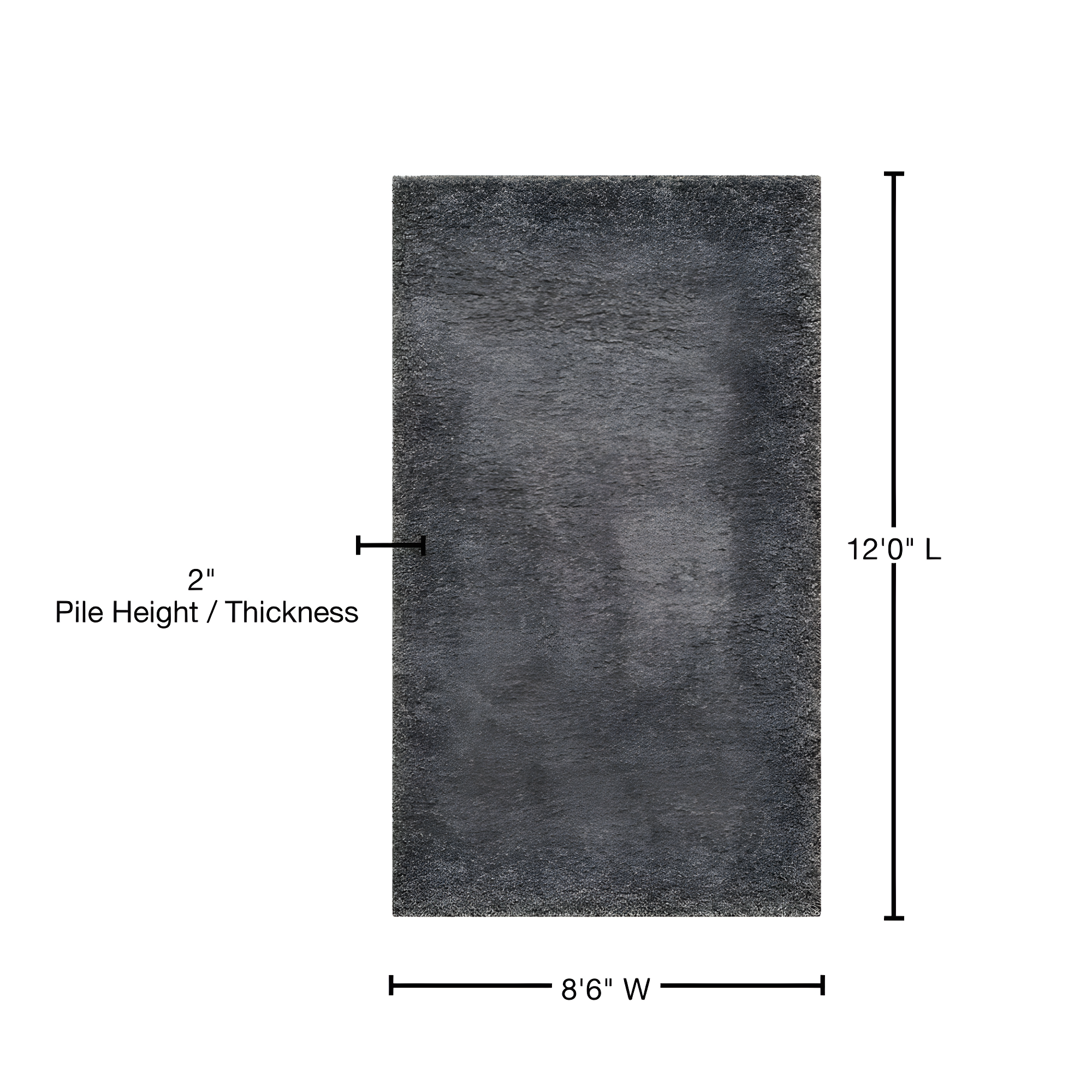 Shag SG151 Power Loomed Indoor Area Rug - Dark Grey - 8'6"x12' - Safavieh.
