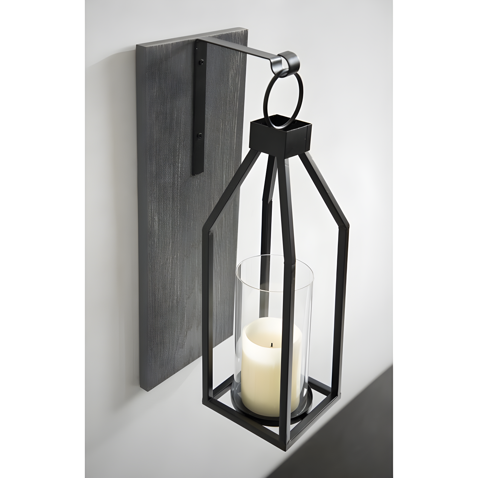 Kate and Laurel Oakly Rectangle Wood Wall Sconce, 7x18, Gray