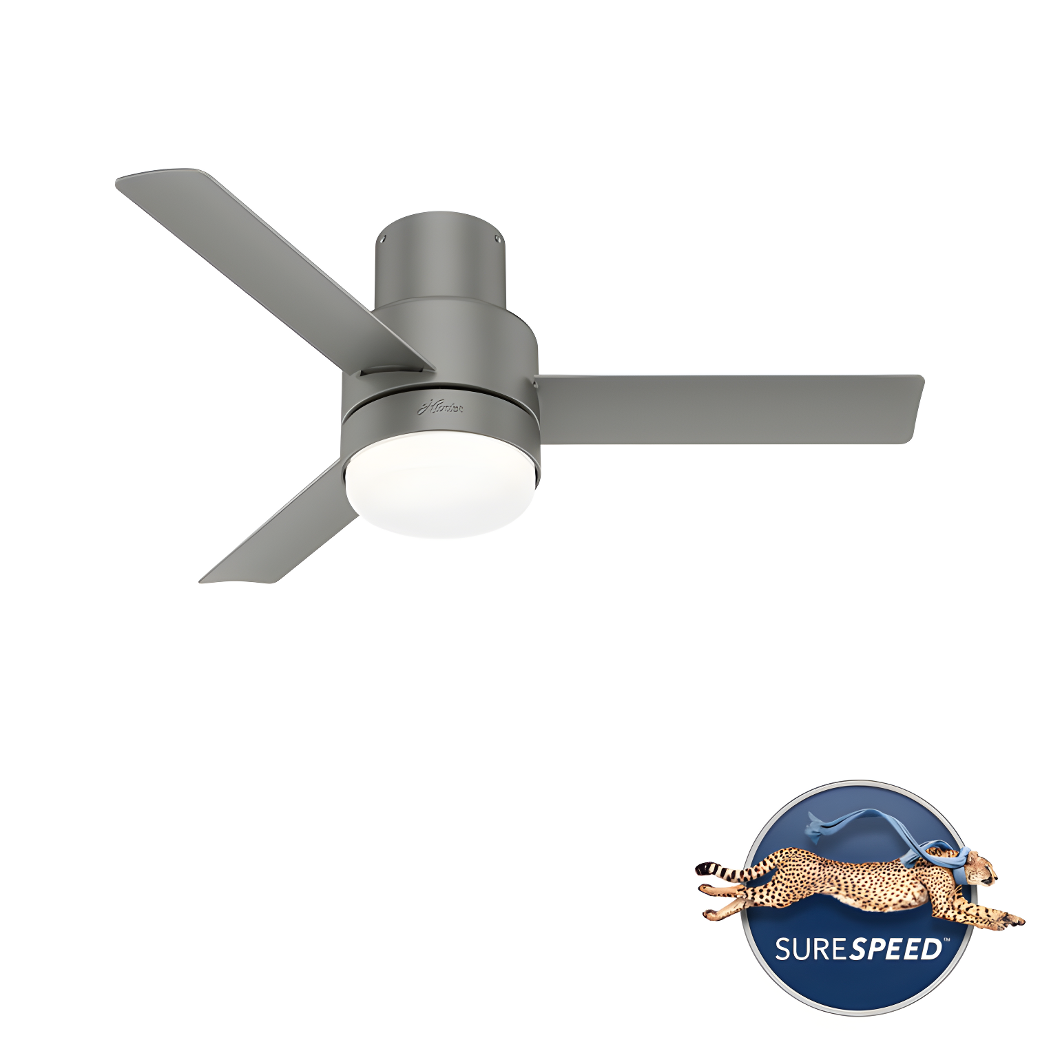 Hunter Fan 44" Gilmour 3 - Blade Outdoor Flush Mount Ceiling Fan with Remote Control and Light Kit Included