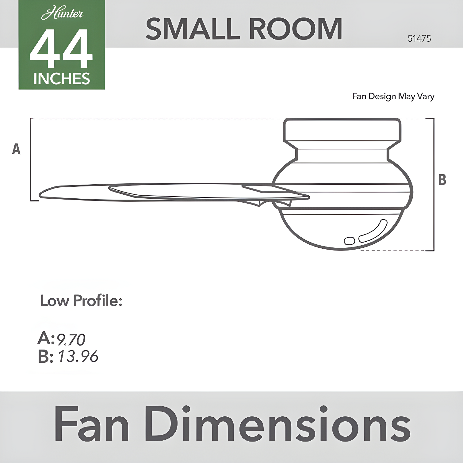 Hunter Fan 44" Gilmour 3 - Blade Outdoor Flush Mount Ceiling Fan with Remote Control and Light Kit Included