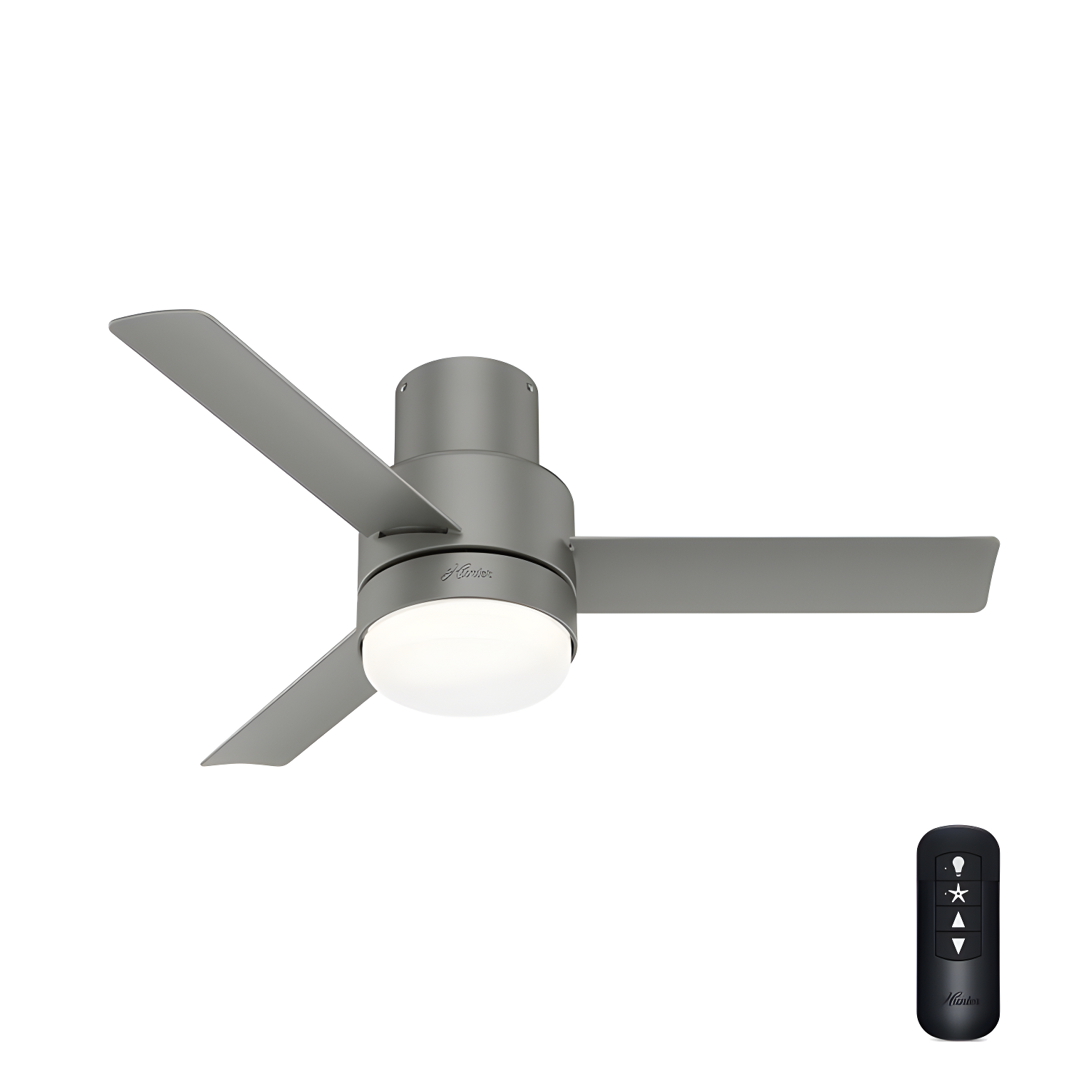 Hunter Fan 44" Gilmour 3 - Blade Outdoor Flush Mount Ceiling Fan with Remote Control and Light Kit Included
