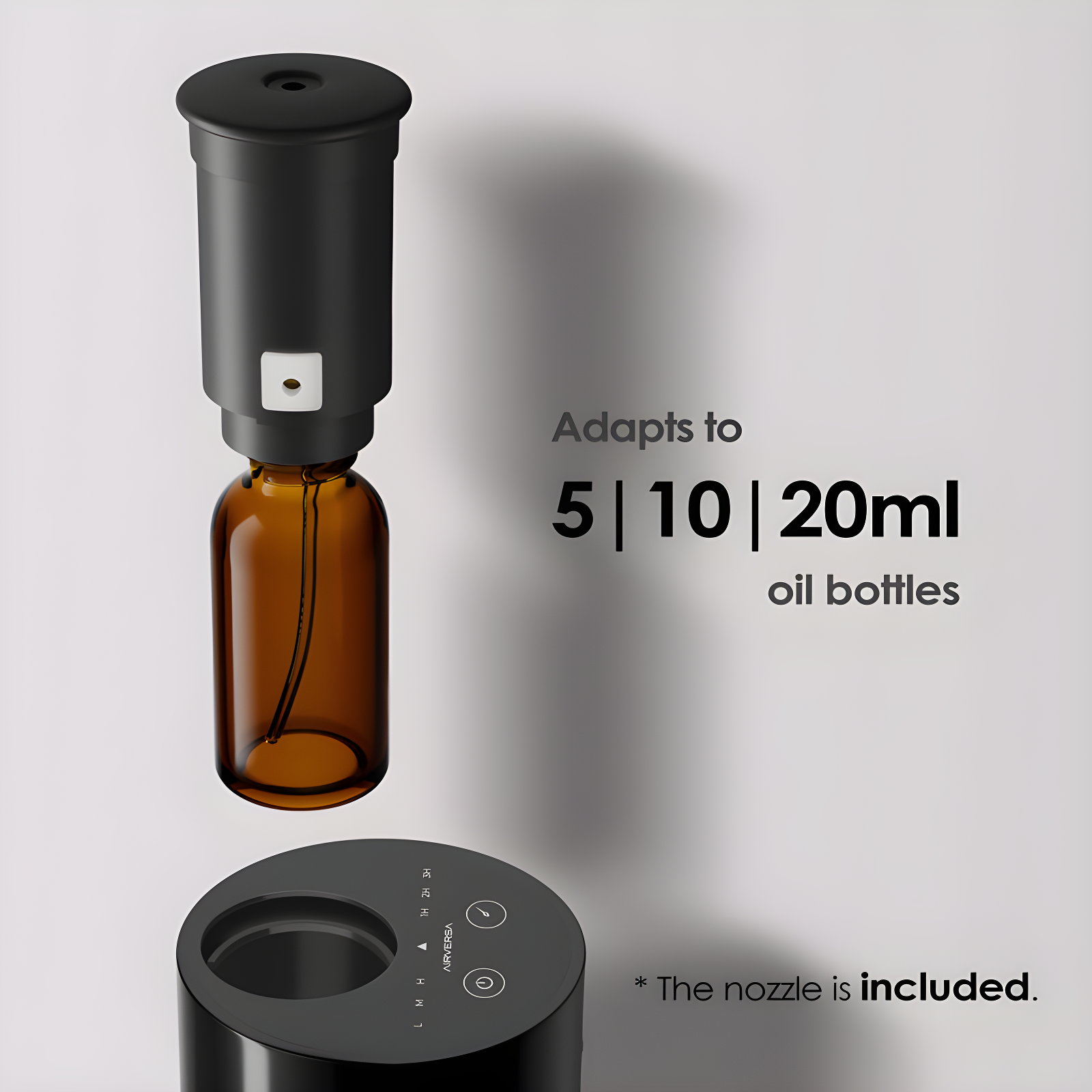 QUALITY FLOORING INC. Waterless Diffuser For Essential Oil Nebulizer, Battery Operated Mini Scent Air Machine, Aromatherapy Nebulizer Diffuser, 1/2/3 Hours/Continuous Mode, 3 Levels Of Nebulization, Suitable For Home, Room, Car, Office AN6 Black