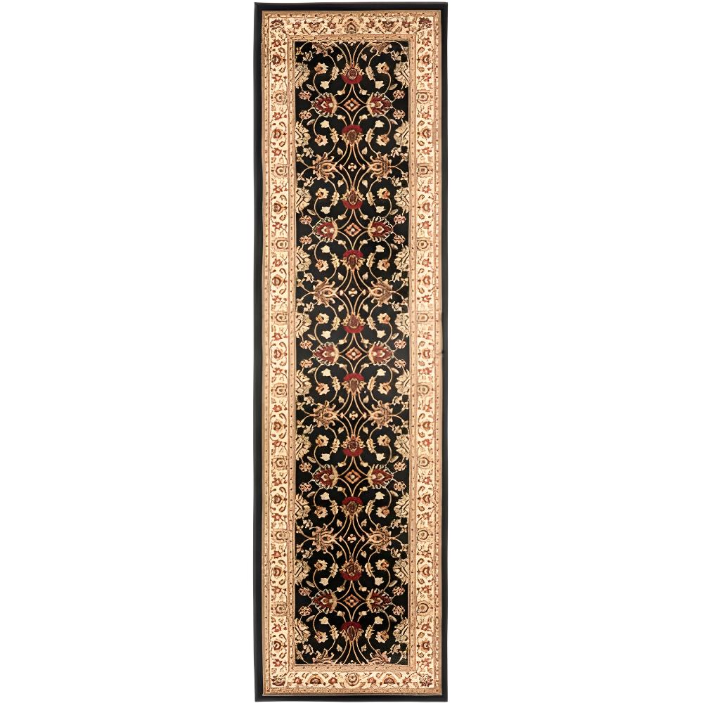 Lyndhurst LNH553 Power Loomed Runner Rug - Black/Ivory - 2'3"x16' - Safavieh.