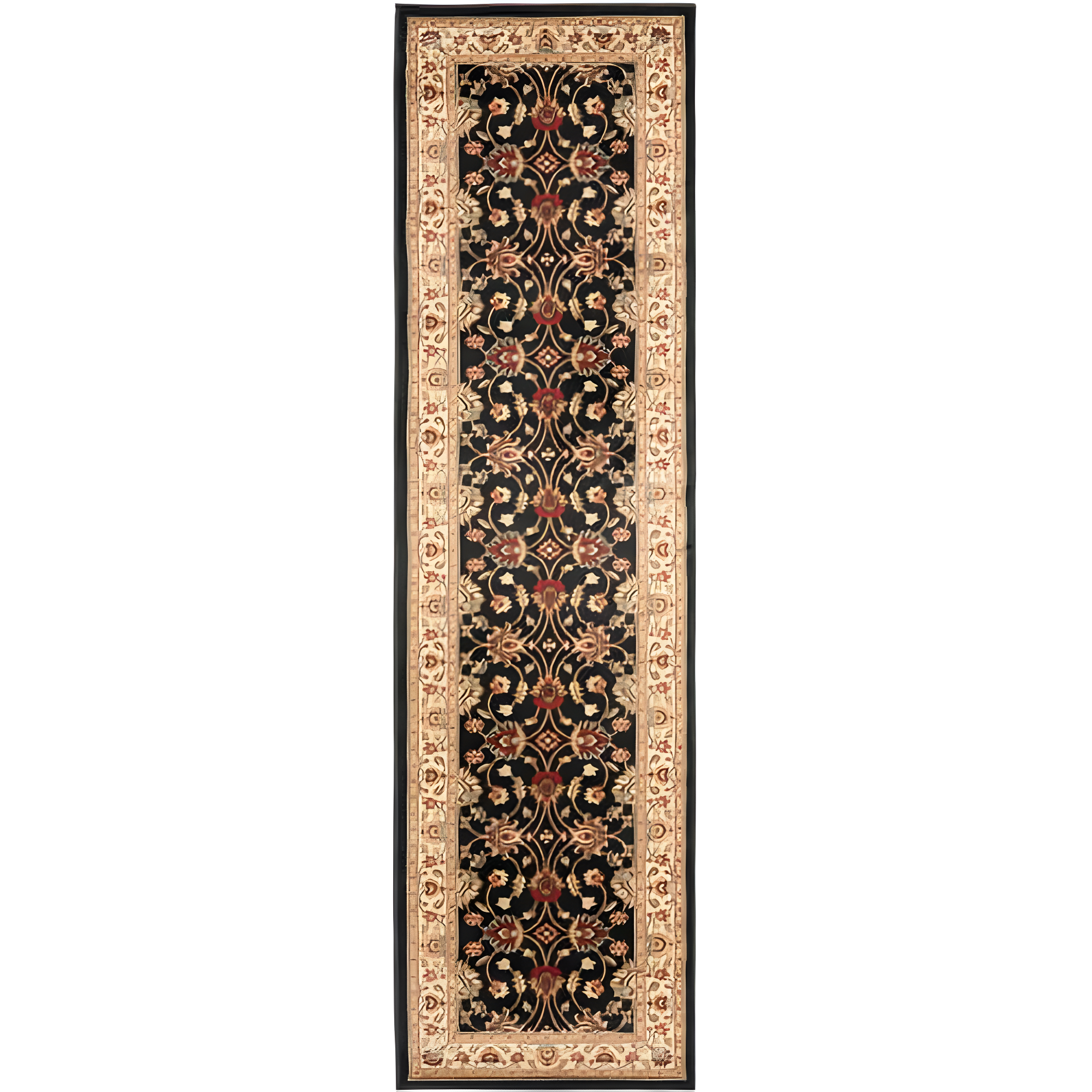 Lyndhurst LNH553 Power Loomed Runner Rug - Black/Ivory - 2'3"x16' - Safavieh.