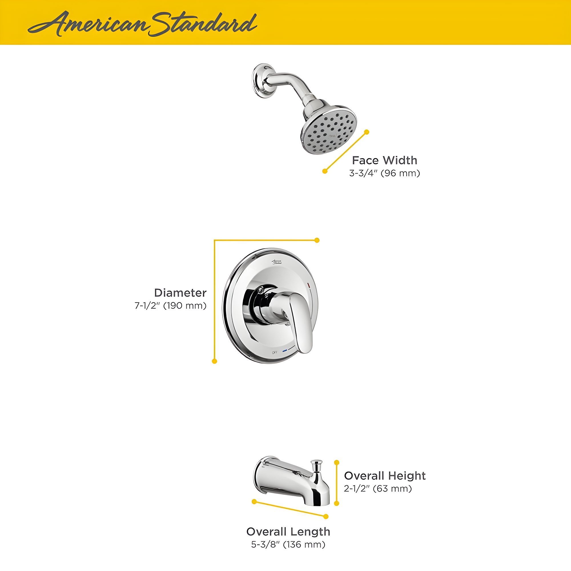 American Standard Tu075.508 Colony Pro Tub And Shower Trim Package - Black