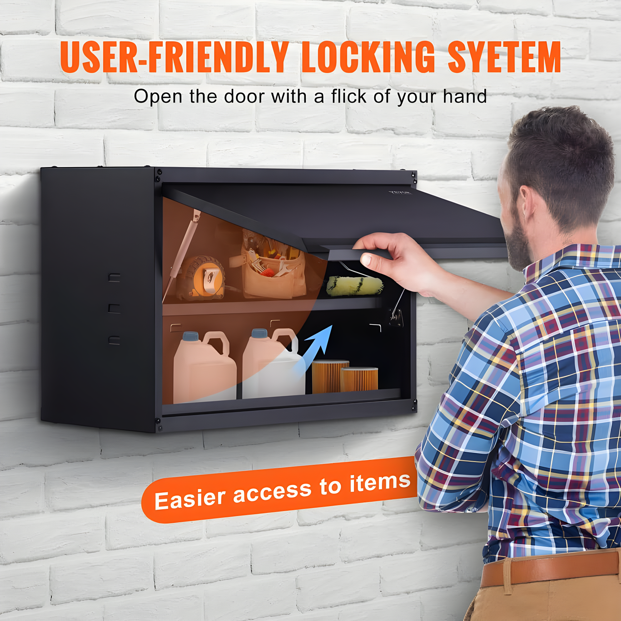 VEVOR VEVOR 19.7" H x 30.3" W x 12.5" D Wall Cabinet, Metal Garage Storage Cabinet, 120lbs Shelf Capacity