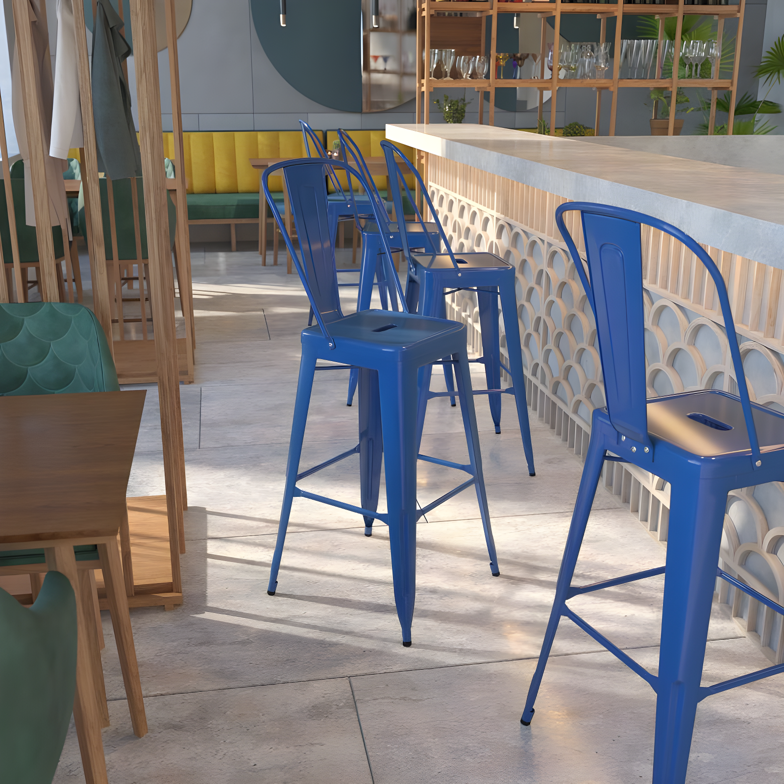 Flash Furniture Metal Outdoor Stool