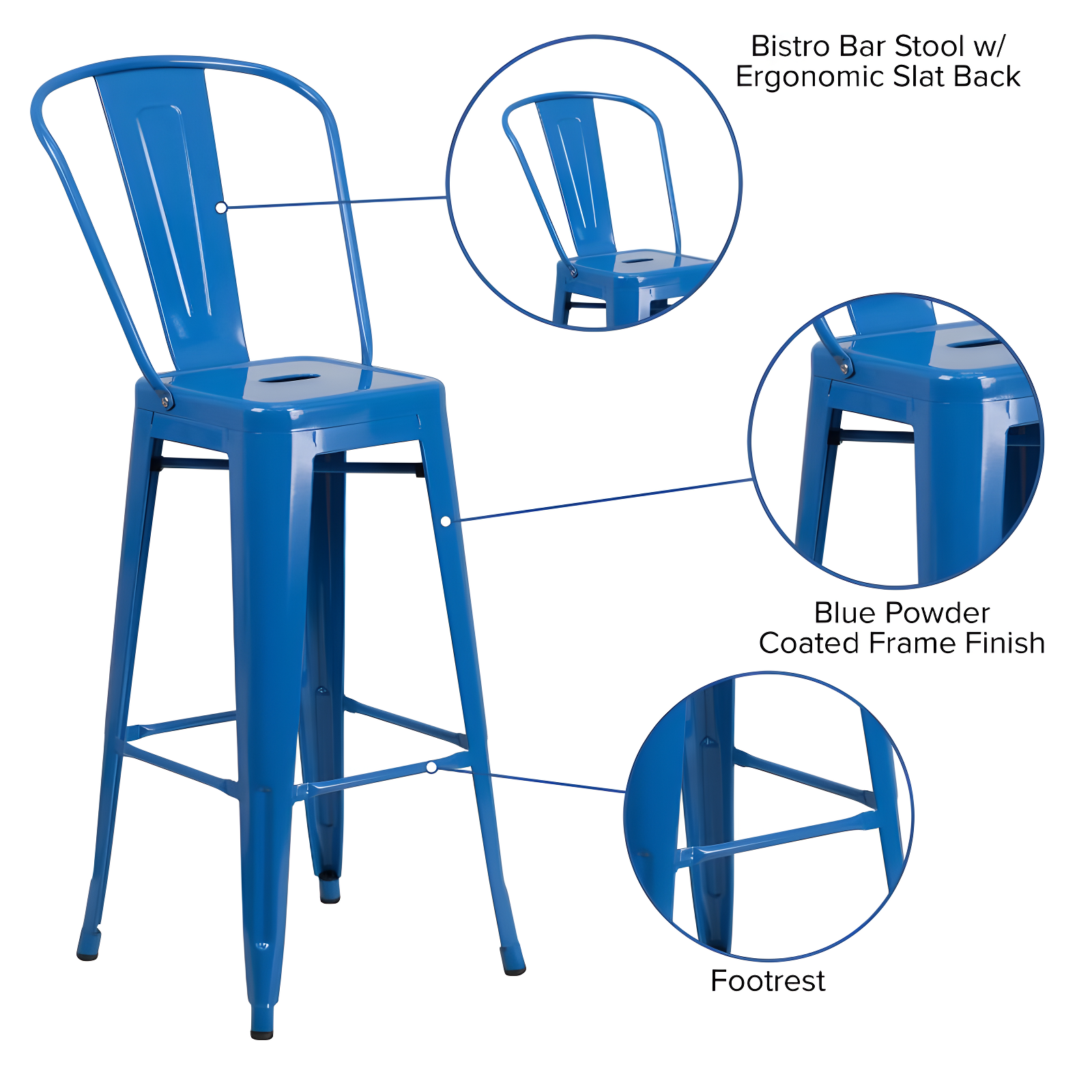 Flash Furniture Metal Outdoor Stool