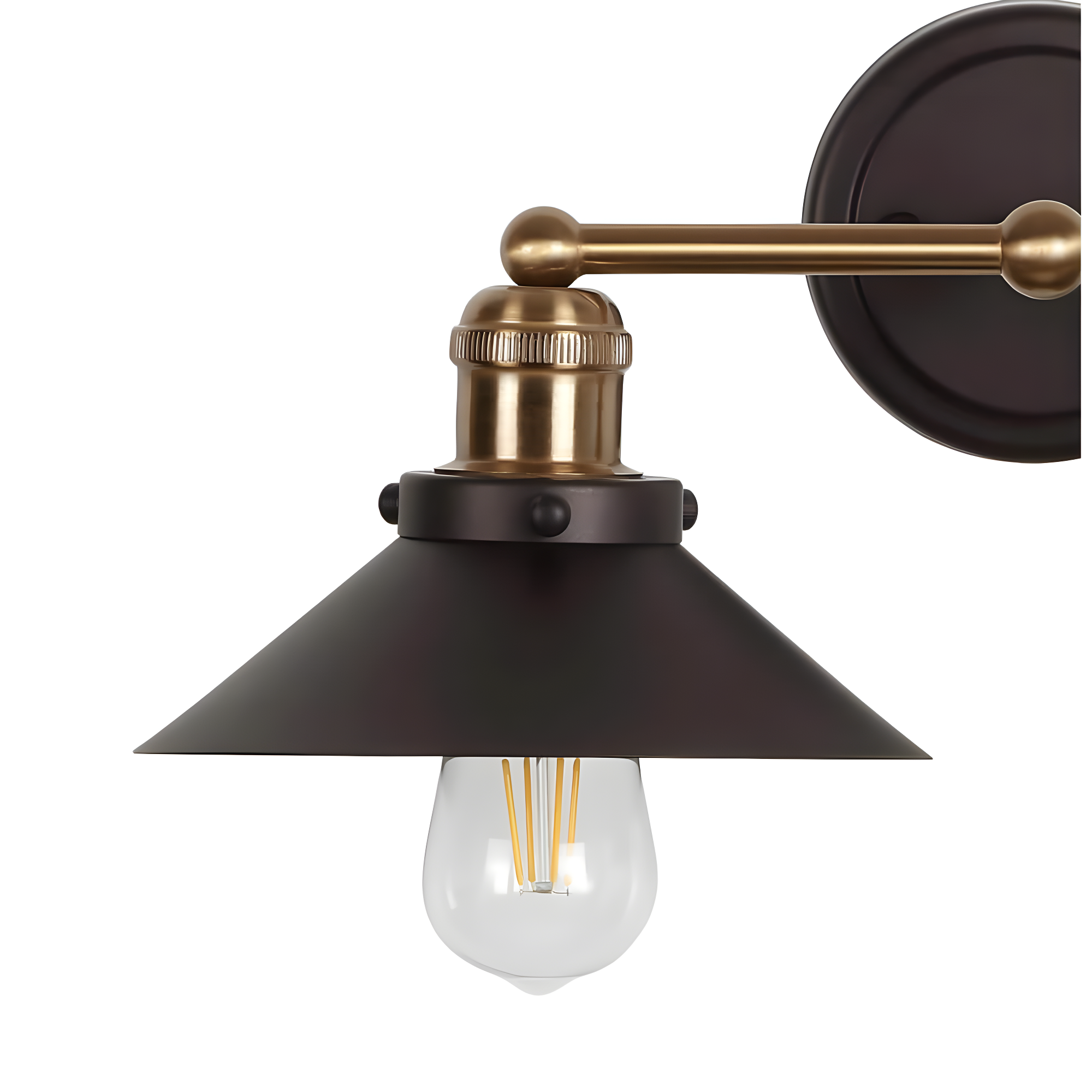 July 7.88" 1-light Metal Shade Sconce, Oil Rubbed Bronze/Brass Gold