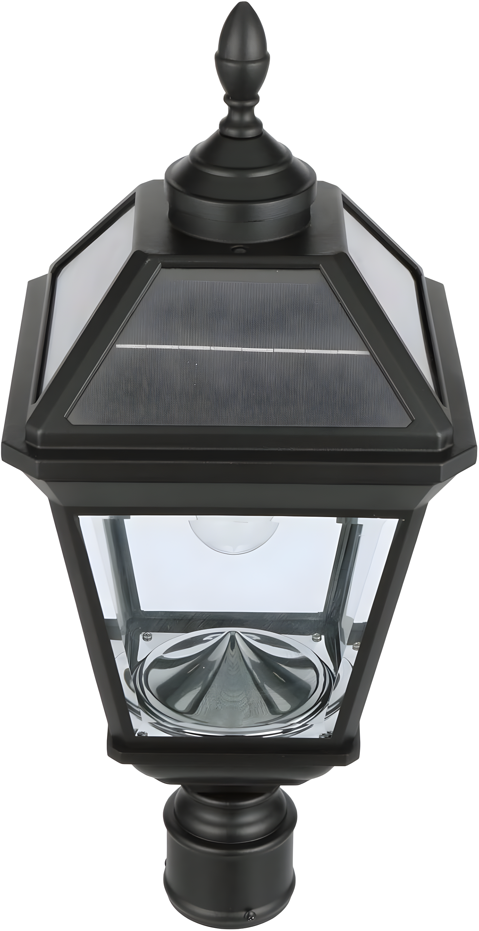 Gama Sonic Imperial Bulb Solar Lamp -3 Inch Fitter Mounts - Black Finish