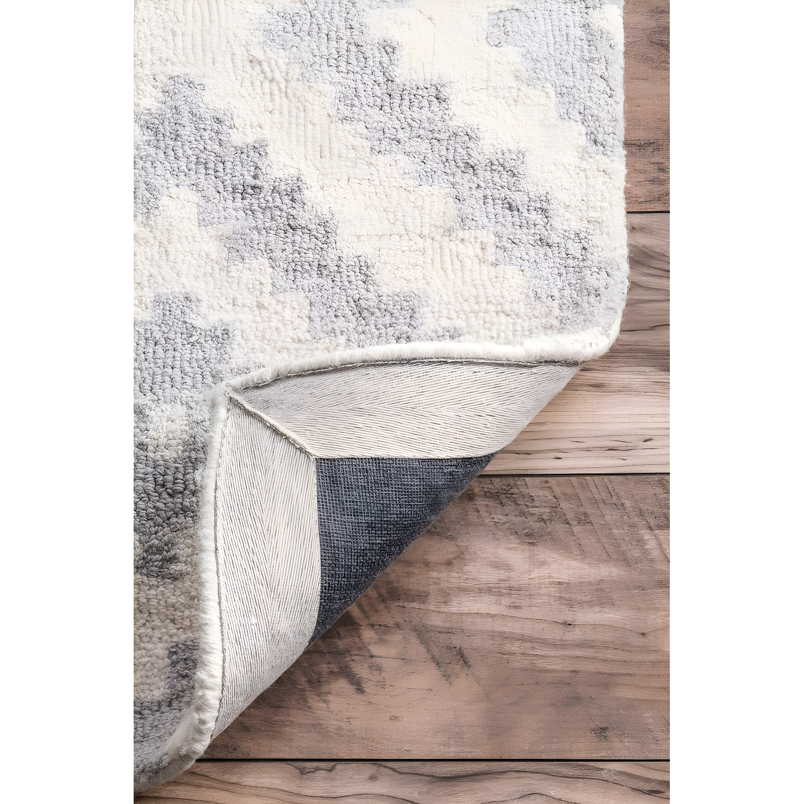 Nuloom Kellee Hand Tufted Geometric Wool Indoor Area Rug, Oval 9' x 12', Light Gray