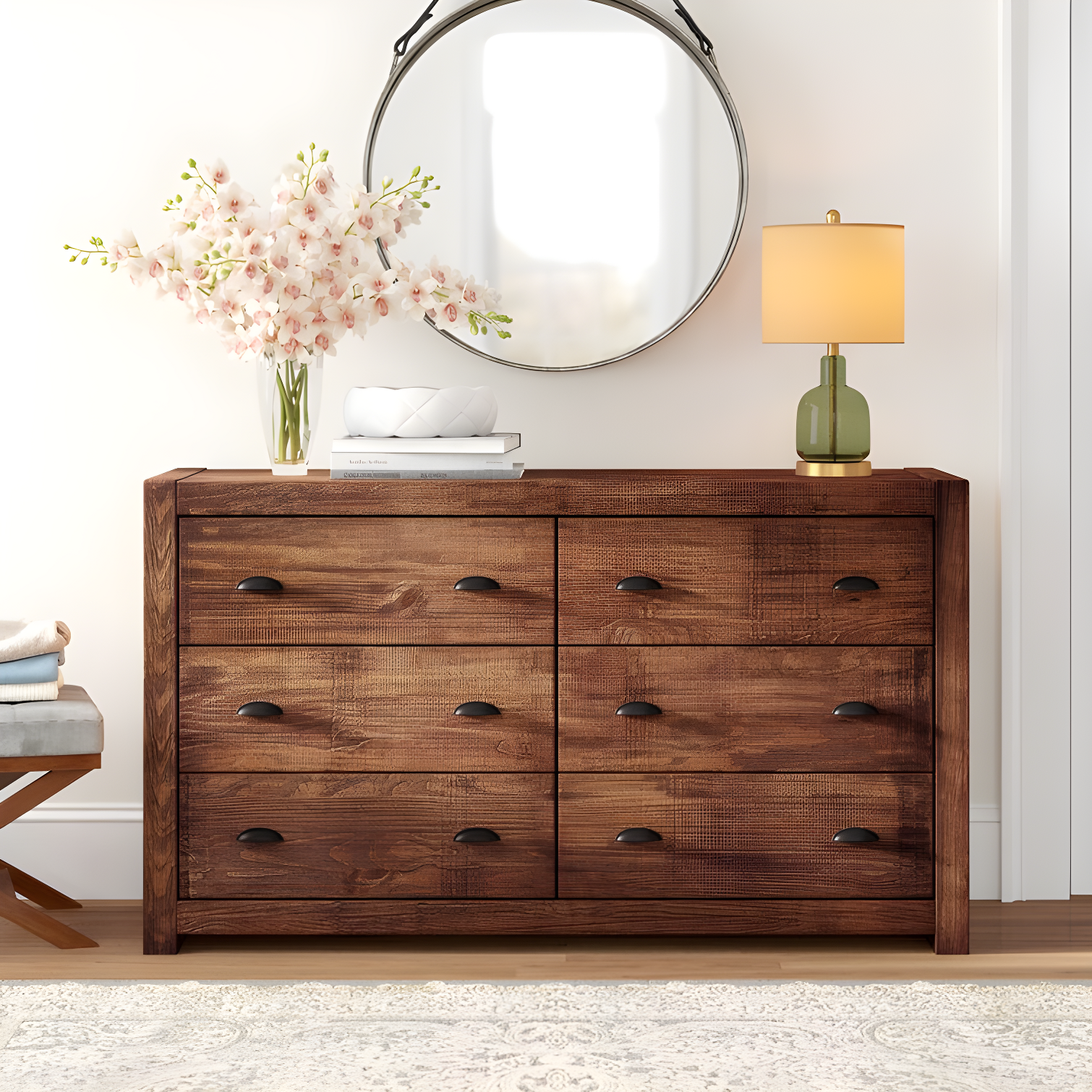 Montauk Solid Wood 59.5'' W 6 - Drawer Dresser