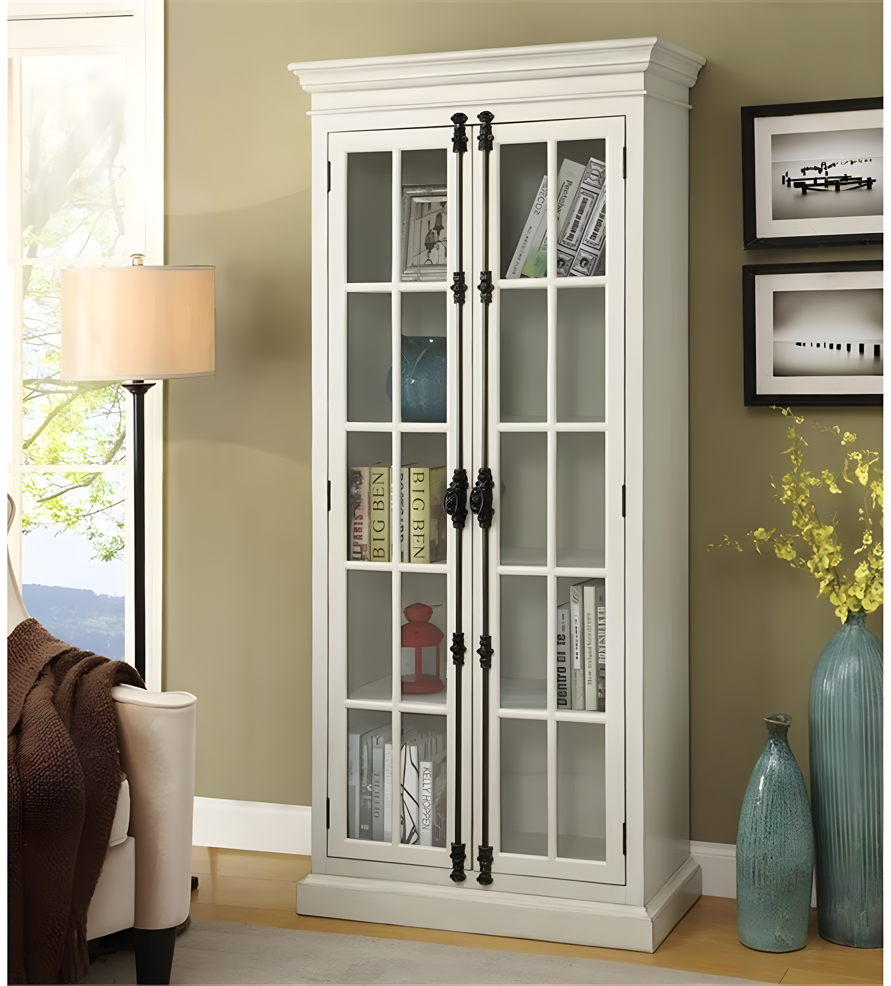 Toni 2-door Tall Cabinet Antique White
