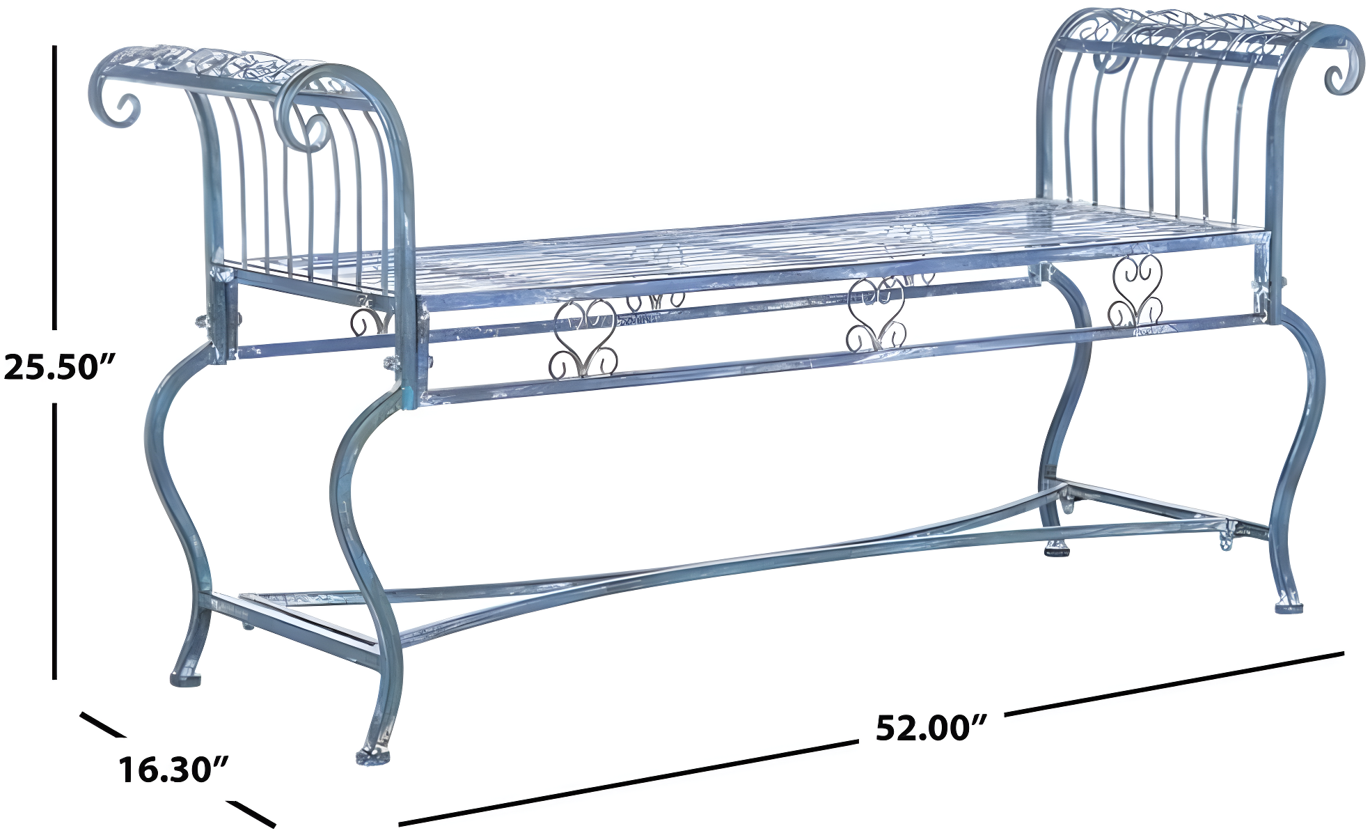 Brielle Bench - Outdoor - PAT5004 - Mossy Blue - Safavieh