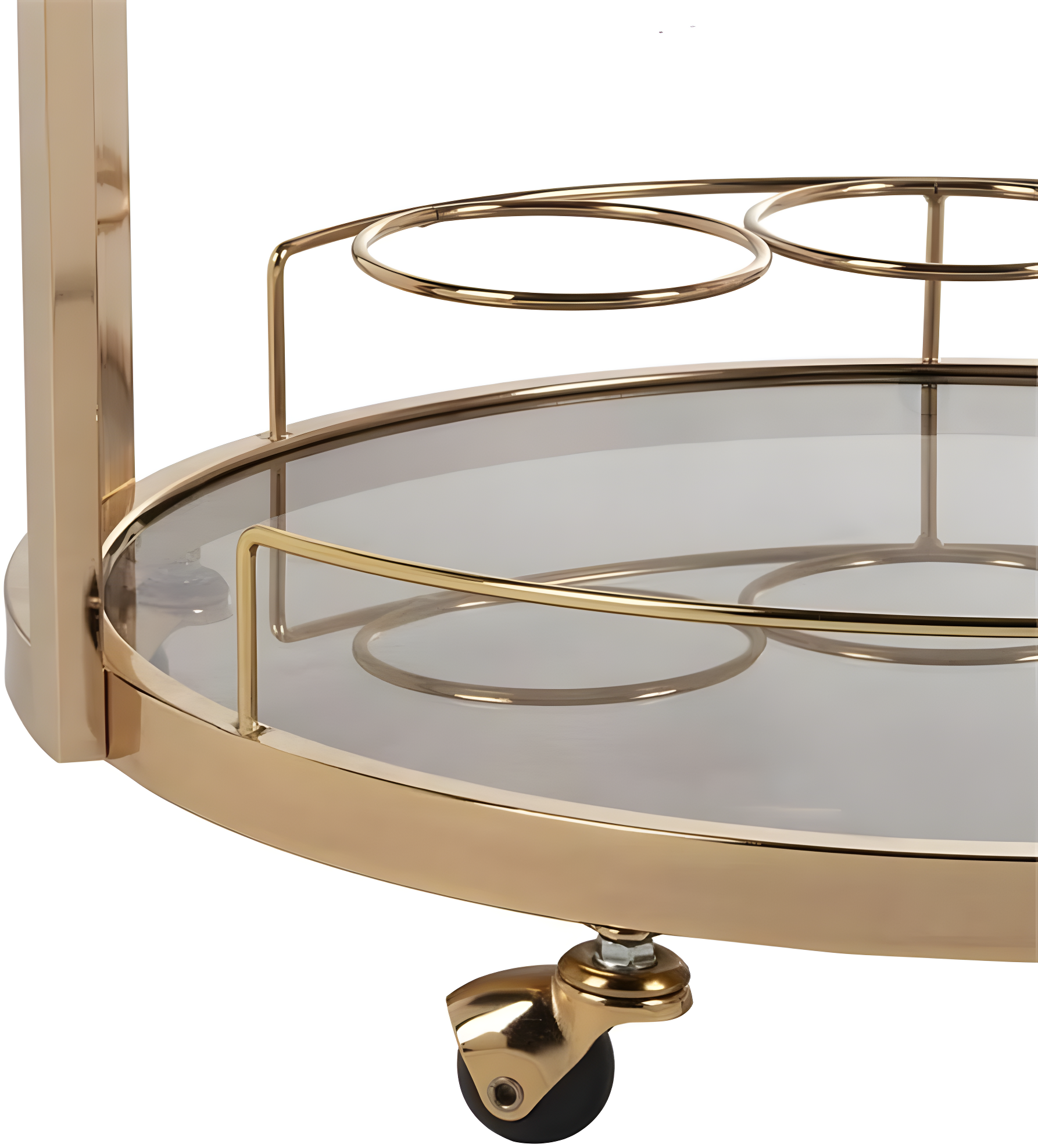 Rio 3 Tier Round Bar Cart - BCT8002A - Gold/Tea - Safavieh