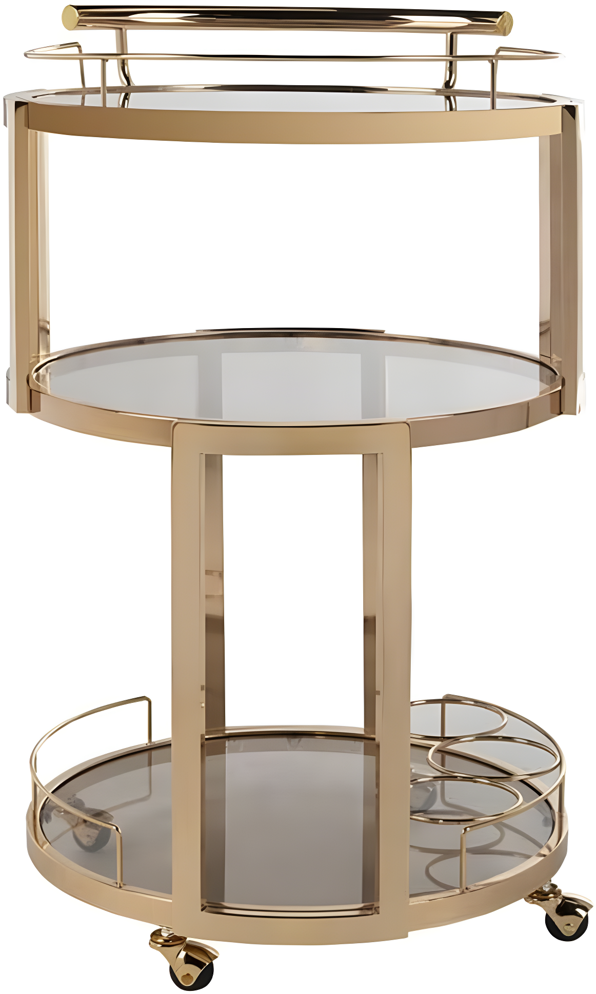 Rio 3 Tier Round Bar Cart - BCT8002A - Gold/Tea - Safavieh