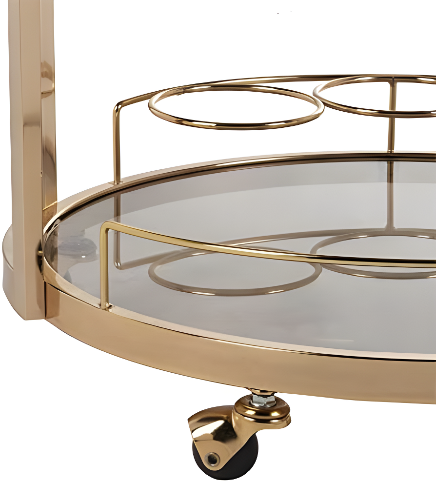 Rio 3 Tier Round Bar Cart - BCT8002A - Gold/Tea - Safavieh