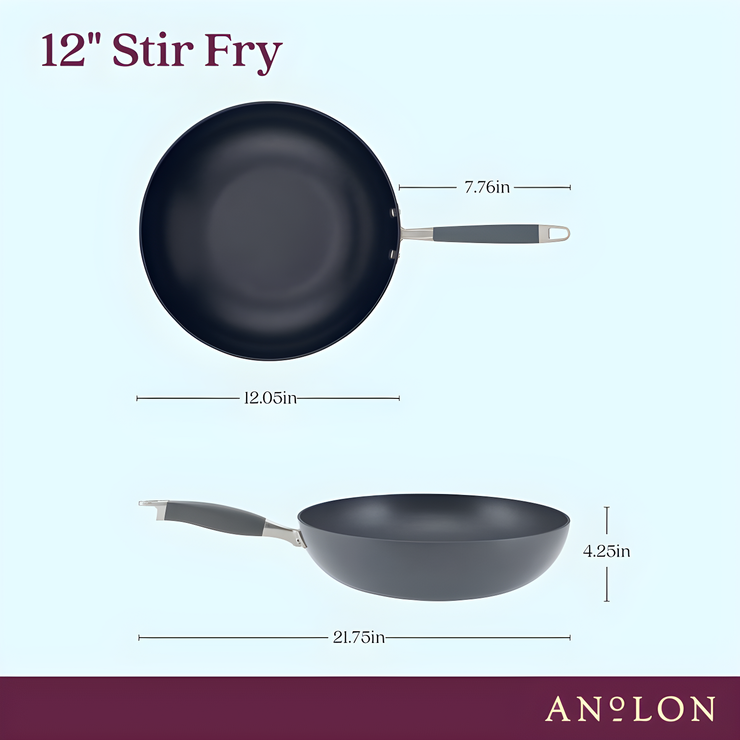 Anolon Anolon Advanced Home Hard Anodized Nonstick Stir Fry Pan / Wok, 12 Inch