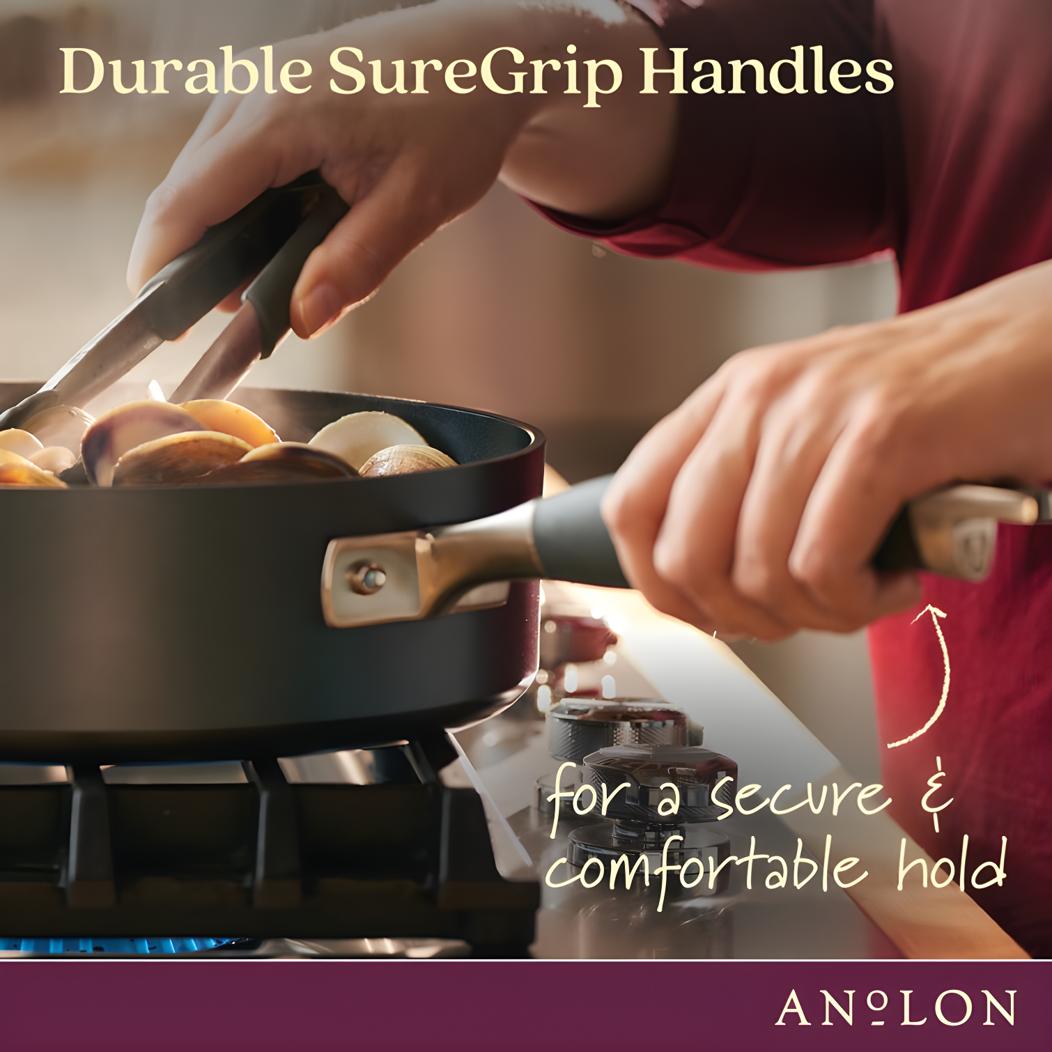 Anolon Anolon Advanced Home Hard Anodized Nonstick Stir Fry Pan / Wok, 12 Inch