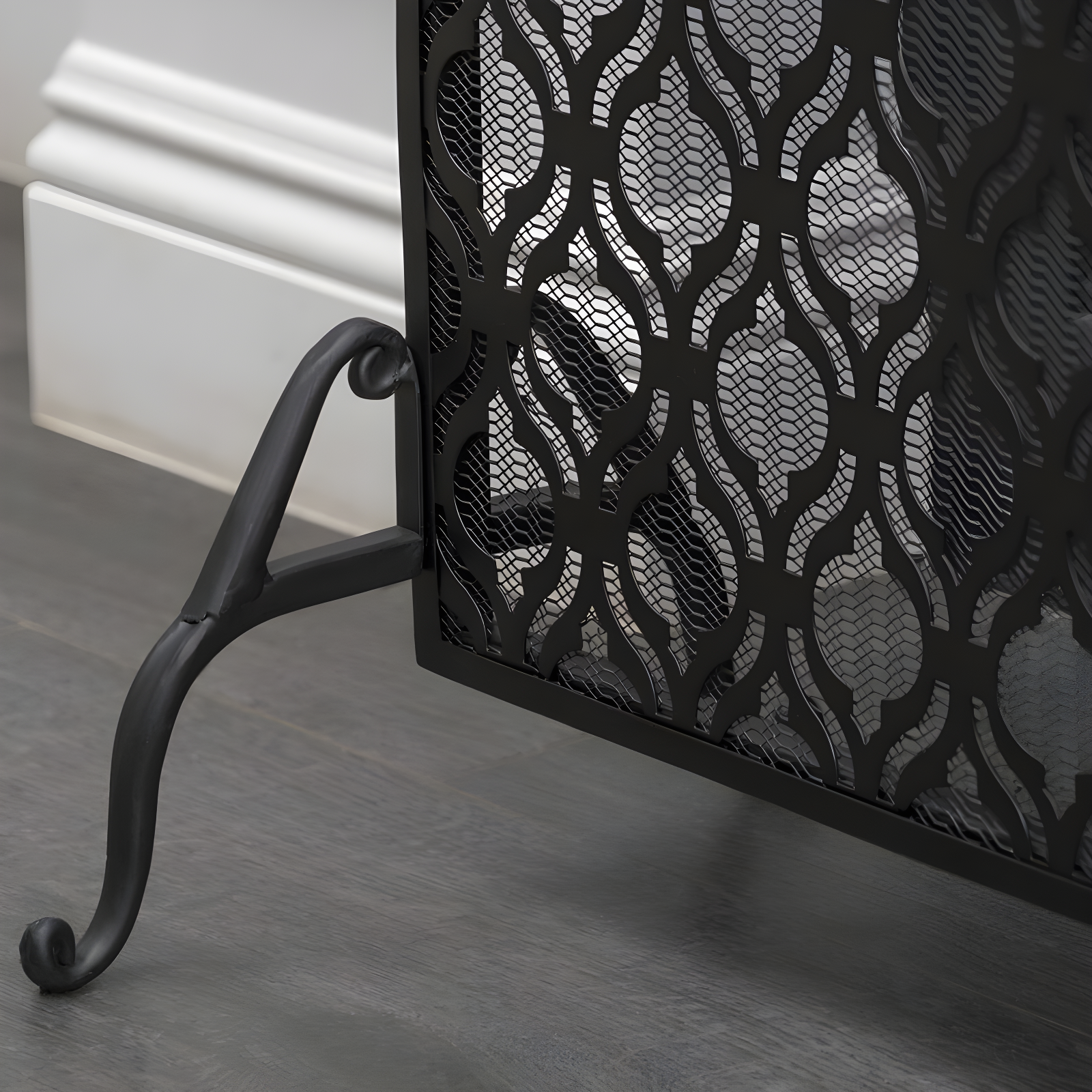 Fleur De Lis Living Tennison 1 Panel Iron Fireplace Screen
