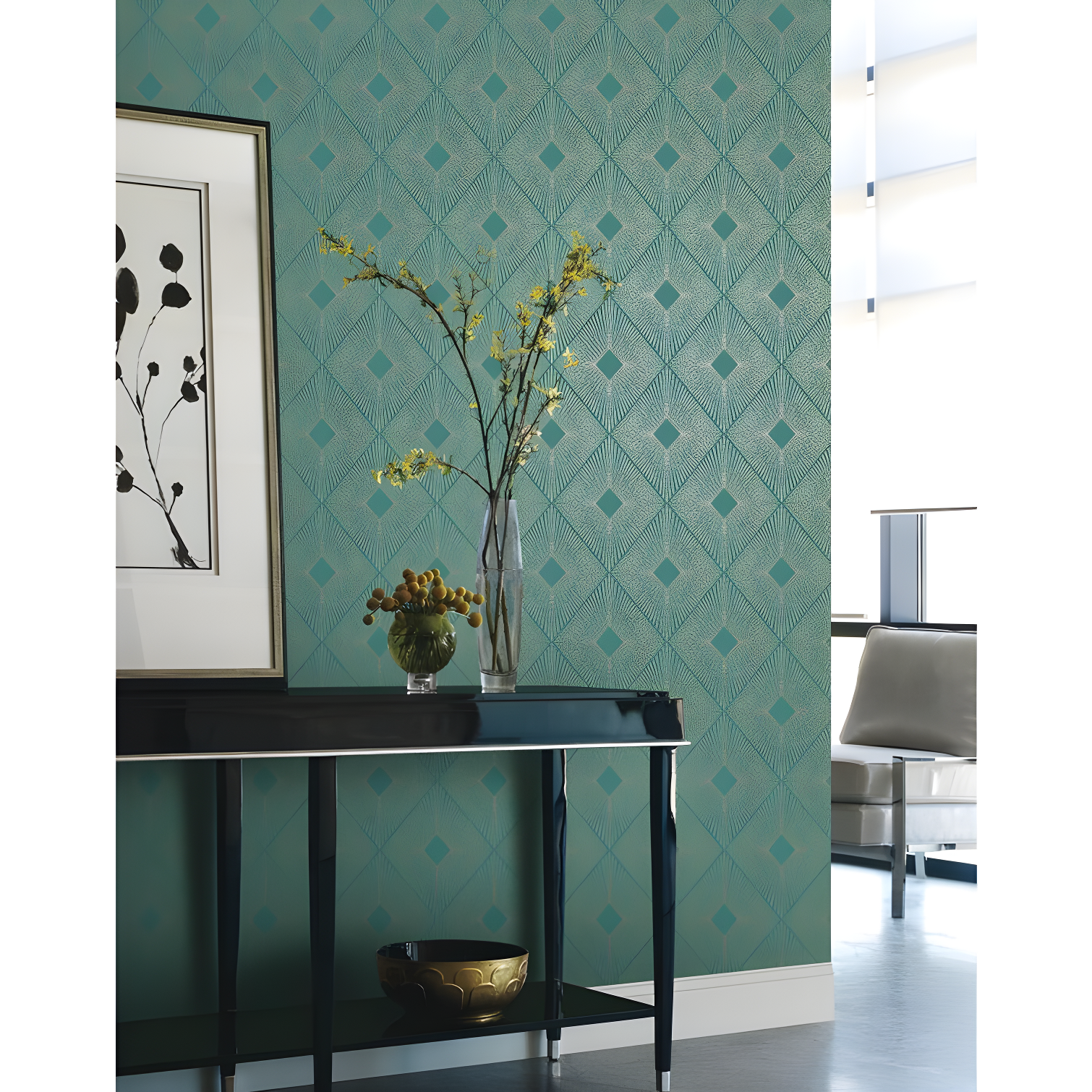 Antonina Vella Modern Metals Modern Geometric Wallpaper