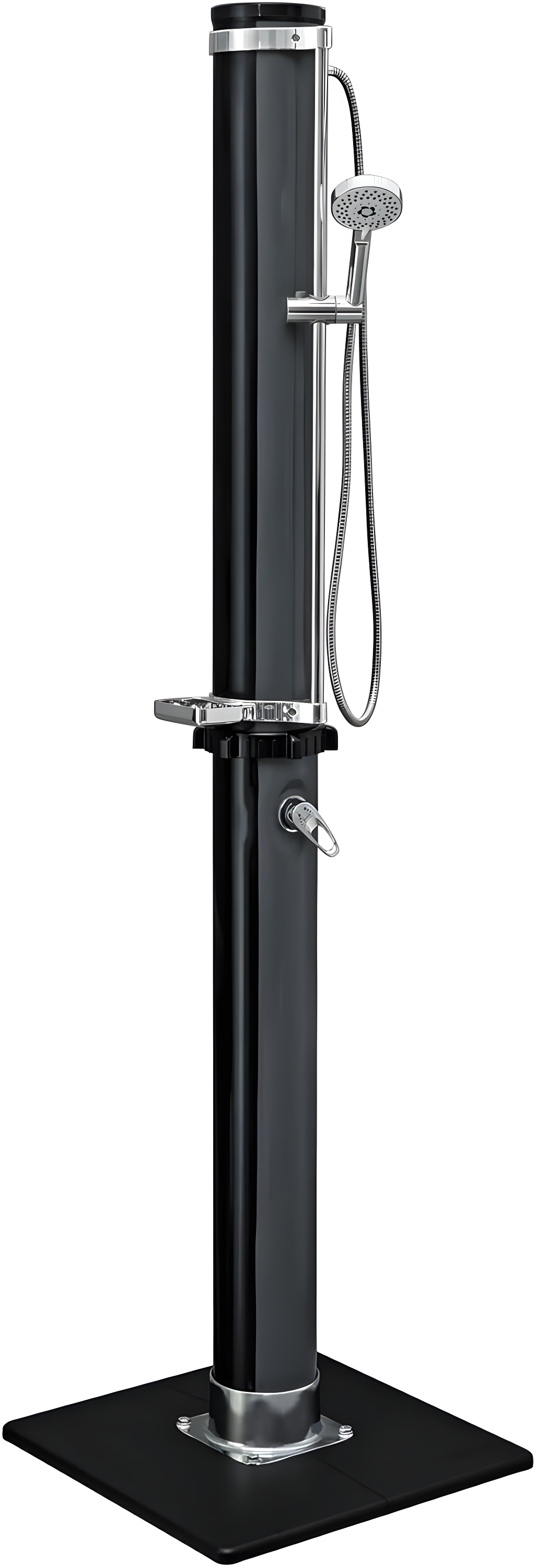 Bestway SolarFlow 9.2 Gallon Water Capacity Solar Heat Outdoor Shower with Adjustable Shower Head, Multiple Spray Settings and Quick Connector, Black