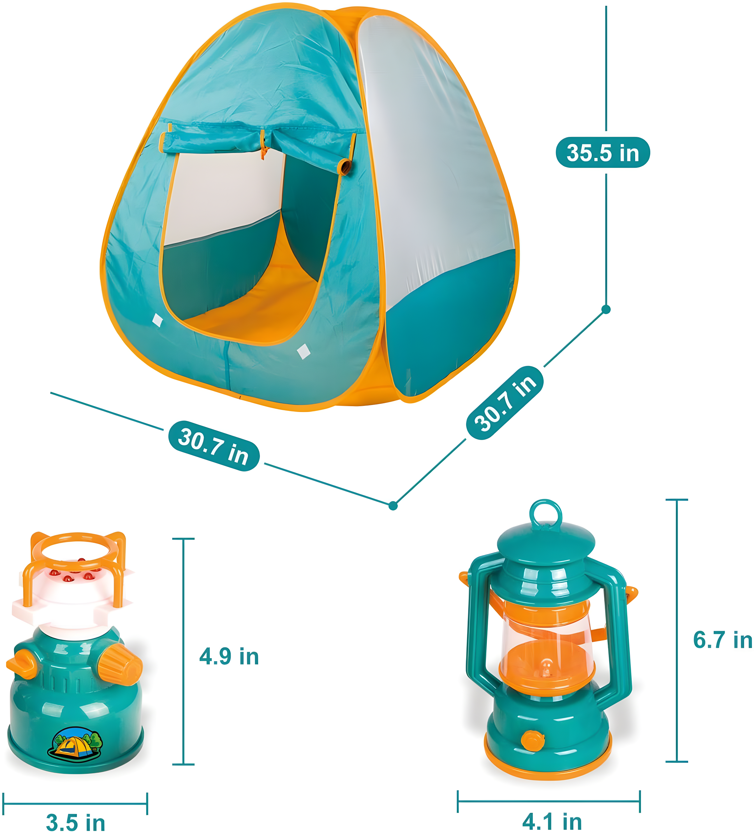 Fun Little Toys Camping Tent with Tools and Food, 18 pcs