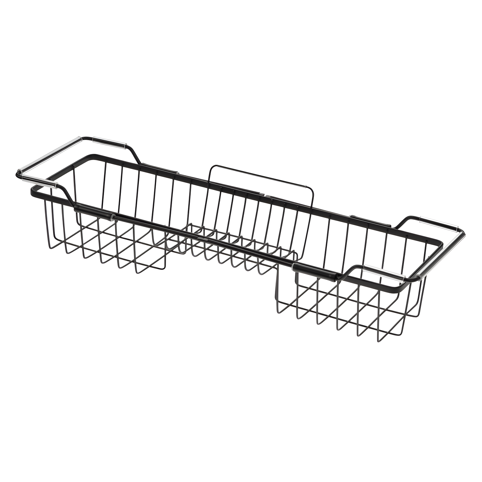 iDesign iDesign Everett Metal Adjustable Over the Tub Caddy 22.55" x 6.7" x 4.41", Matte Black