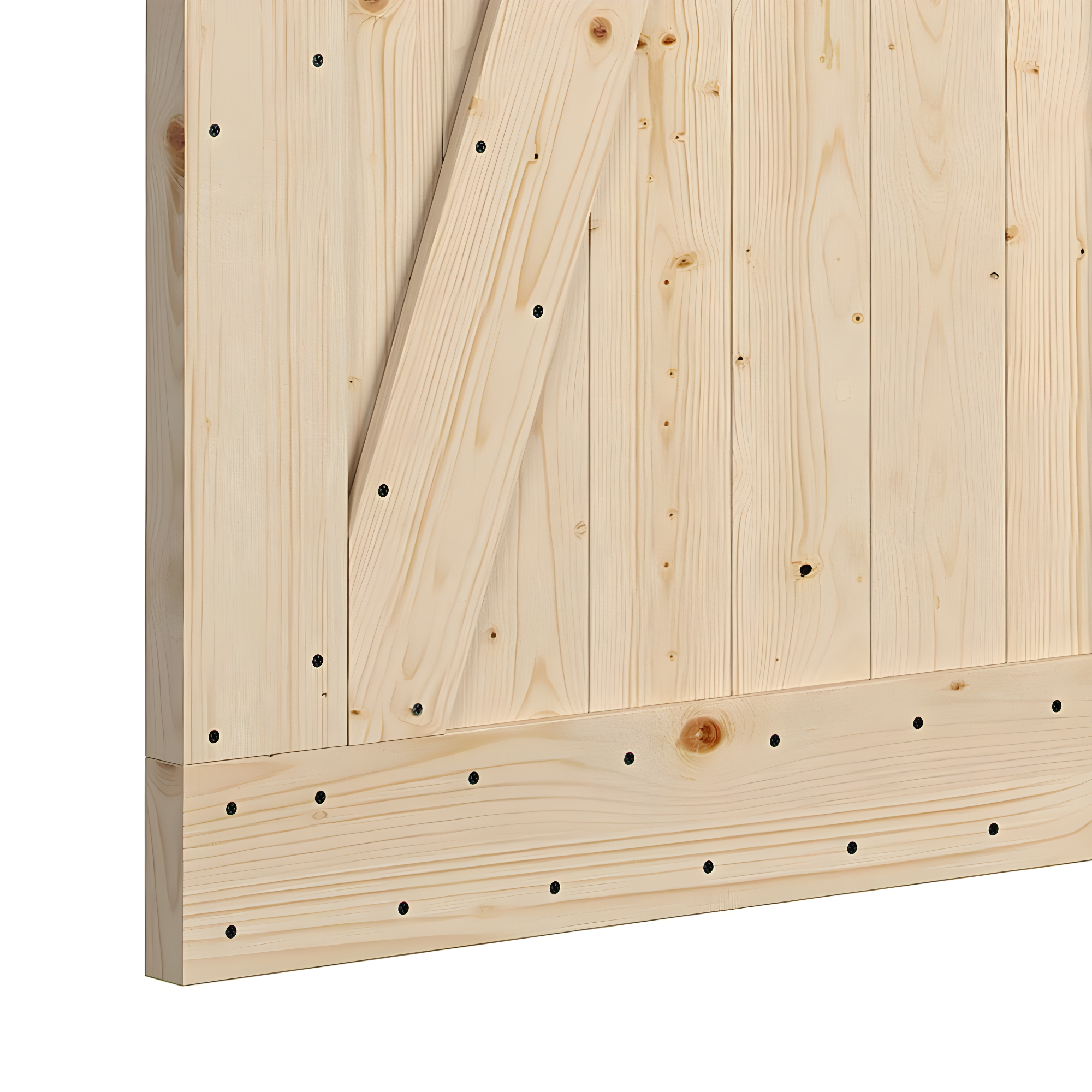 Rustic Canadian Hemlock 84" Unfinished Barn Door Kit with Black Hardware
