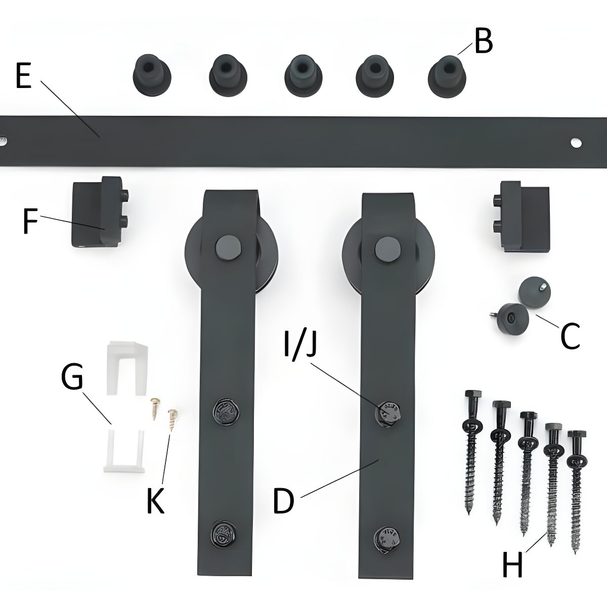 Rustic Canadian Hemlock 84" Unfinished Barn Door Kit with Black Hardware