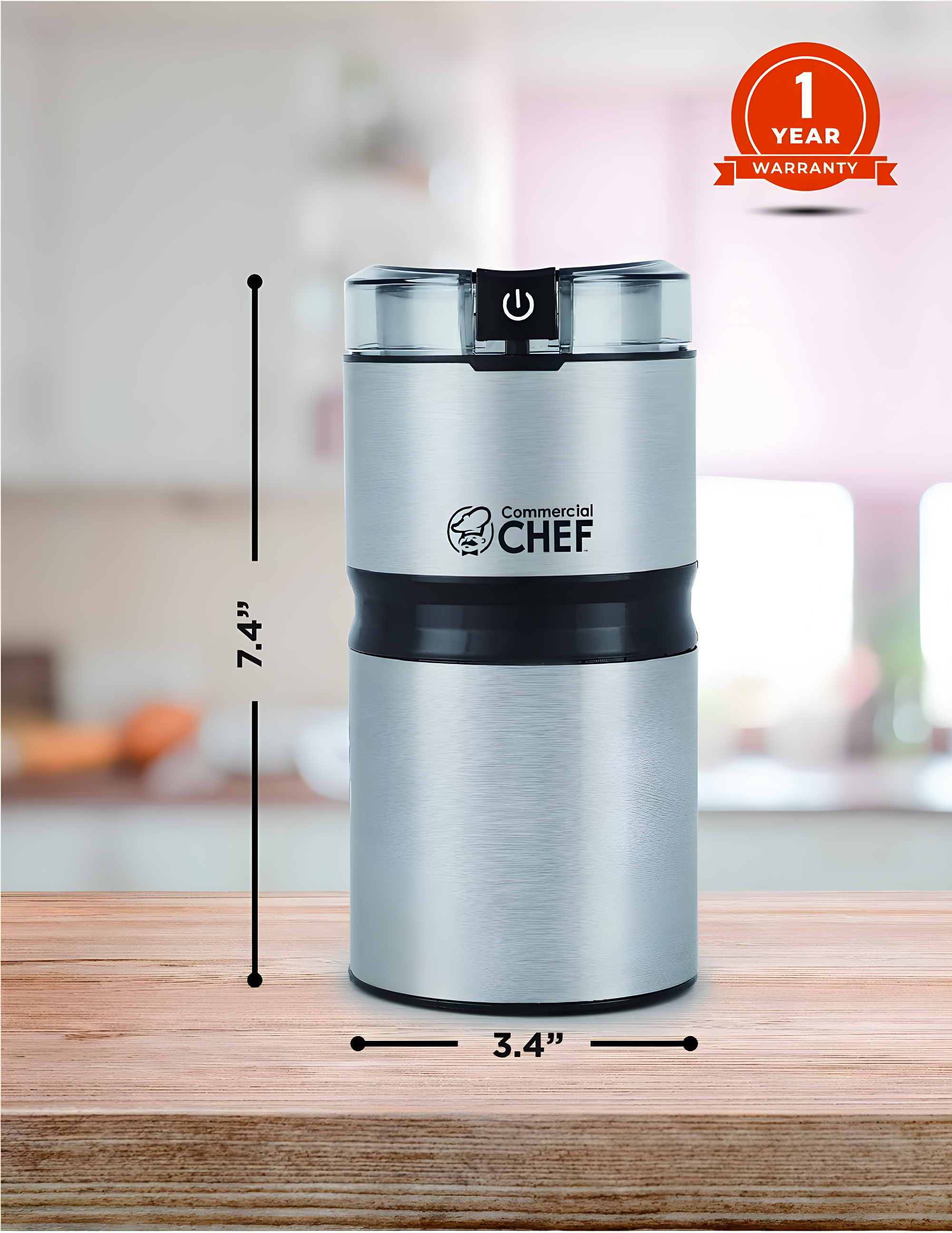 Commercial Chef Commercial Chef Stainless Steel Electric Blade Coffee Grinder