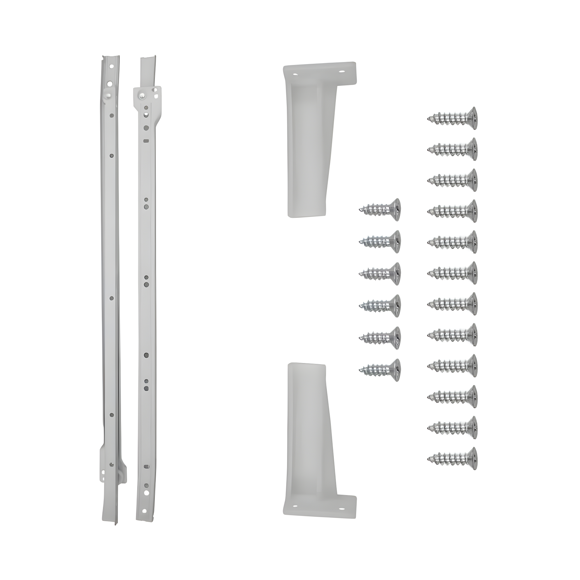 Drawer Slide Bottom Mount 3/4 Extension White Finish