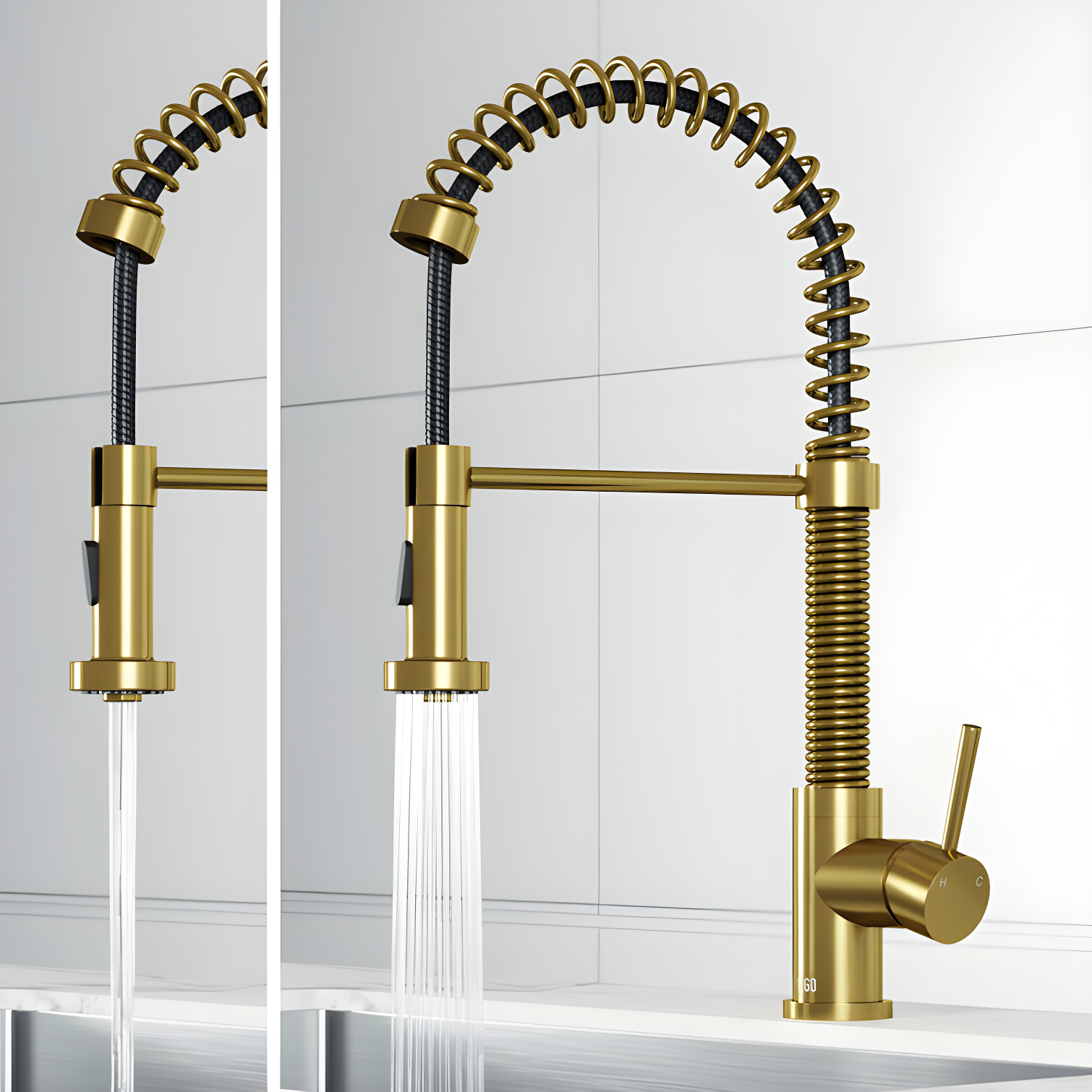 Edison 19" H 1-handle Pull-Down 2-Function Sprayer Kitchen Faucet