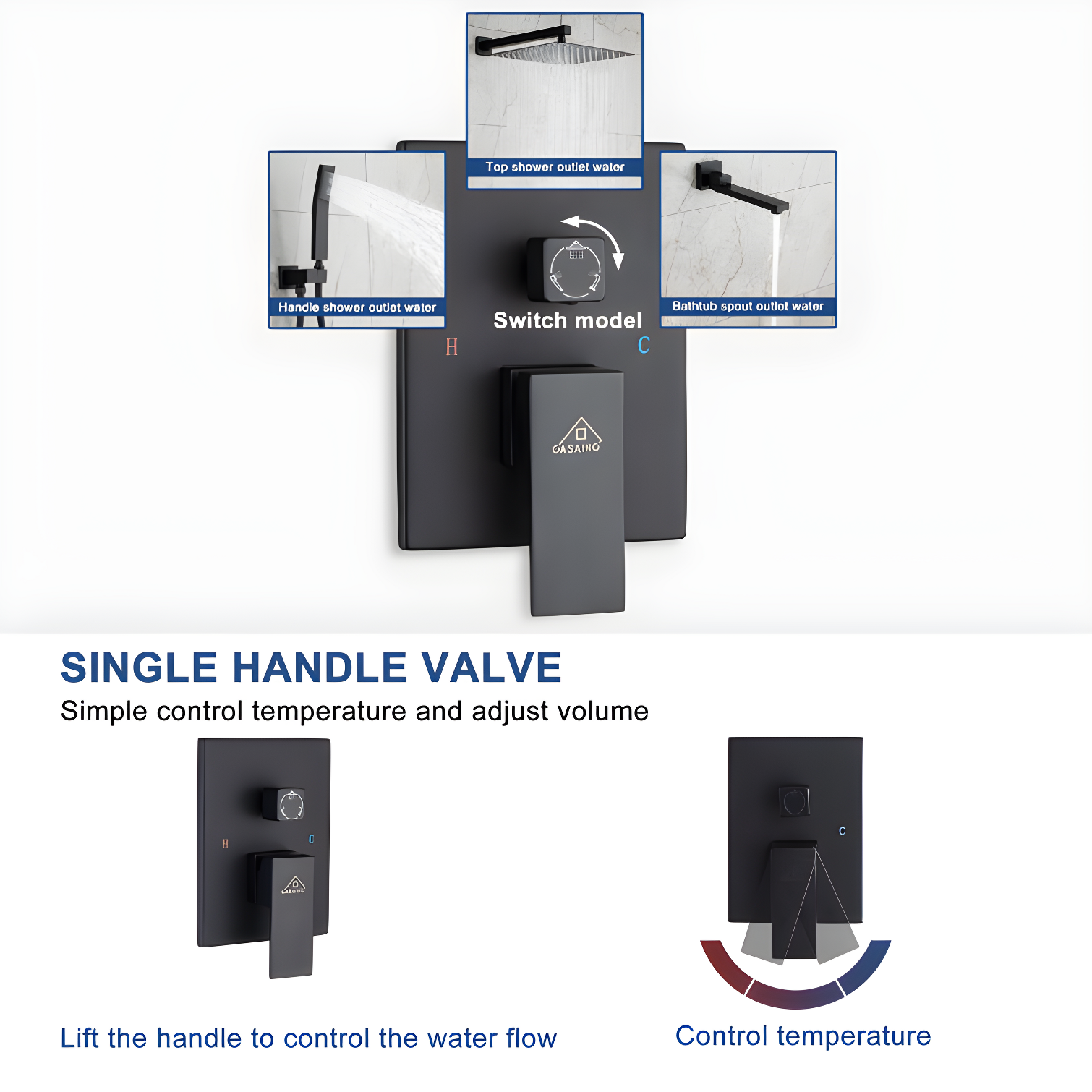 Shower Faucets & Systems All-In-One Kit with Rough in-Valve