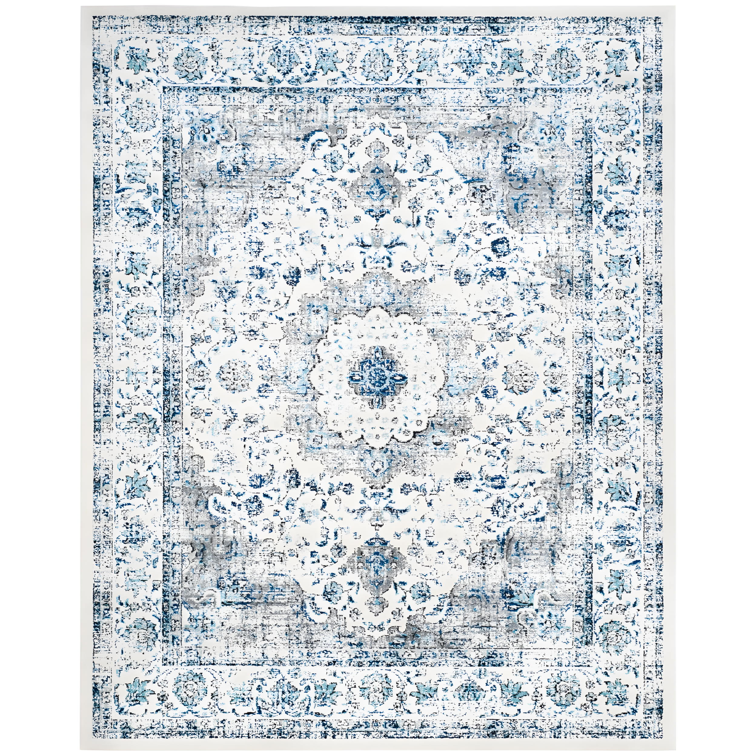 Evoke EVK220 Power Loomed Area Rug - Ivory/Grey - 11'x15' - Safavieh.