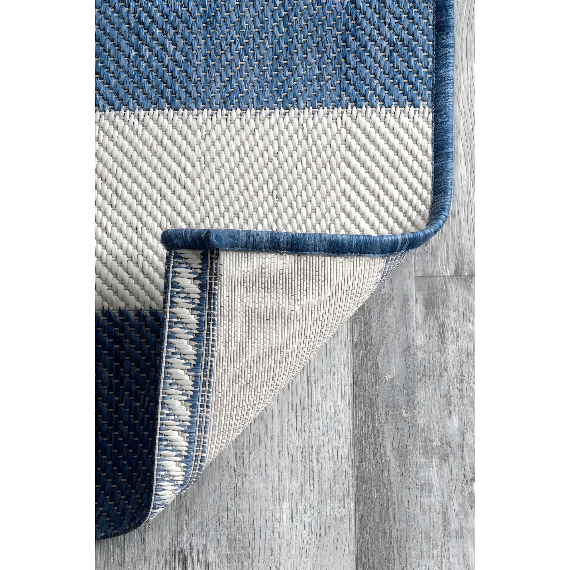 Nuloom Alexis Striped 5x8 Indoor/Outdoor Area Rug for Living Room Patio Deck Front Porch Kitchen, Blue/Ivory