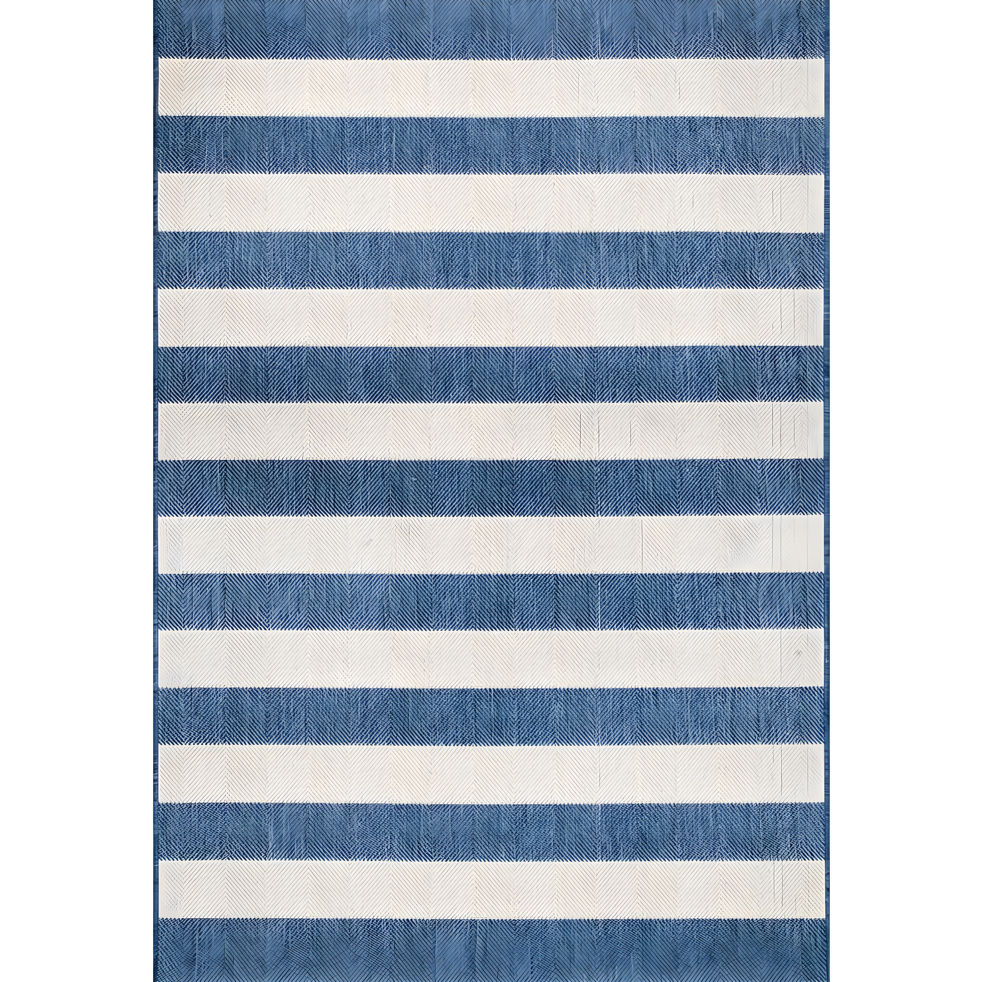 Nuloom Alexis Striped 5x8 Indoor/Outdoor Area Rug for Living Room Patio Deck Front Porch Kitchen, Blue/Ivory