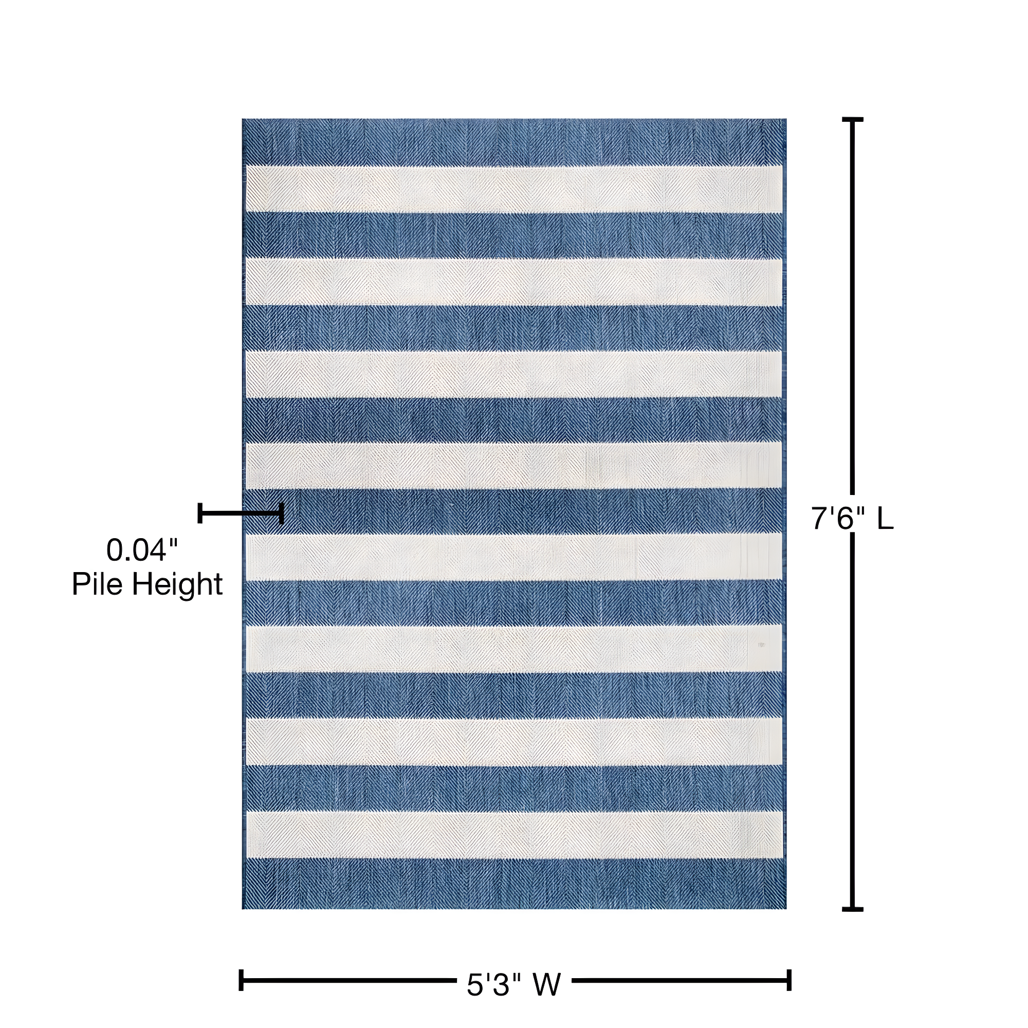 Nuloom Alexis Striped 5x8 Indoor/Outdoor Area Rug for Living Room Patio Deck Front Porch Kitchen, Blue/Ivory