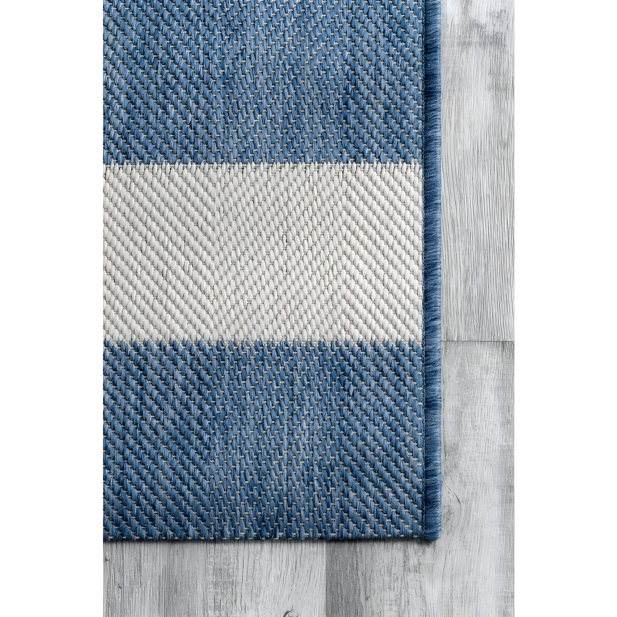 Nuloom Alexis Striped 5x8 Indoor/Outdoor Area Rug for Living Room Patio Deck Front Porch Kitchen, Blue/Ivory