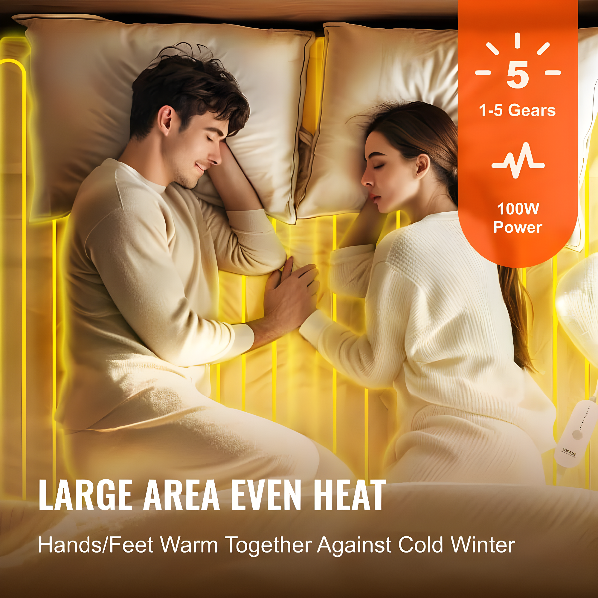 VEVOR Heated Mattress Pad Full Electric Warmer Coral Fleece Auto Off